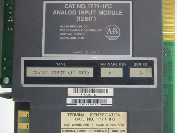 ALLEN BRADLEY 1771-IFC SER. A F/W B UNMP
