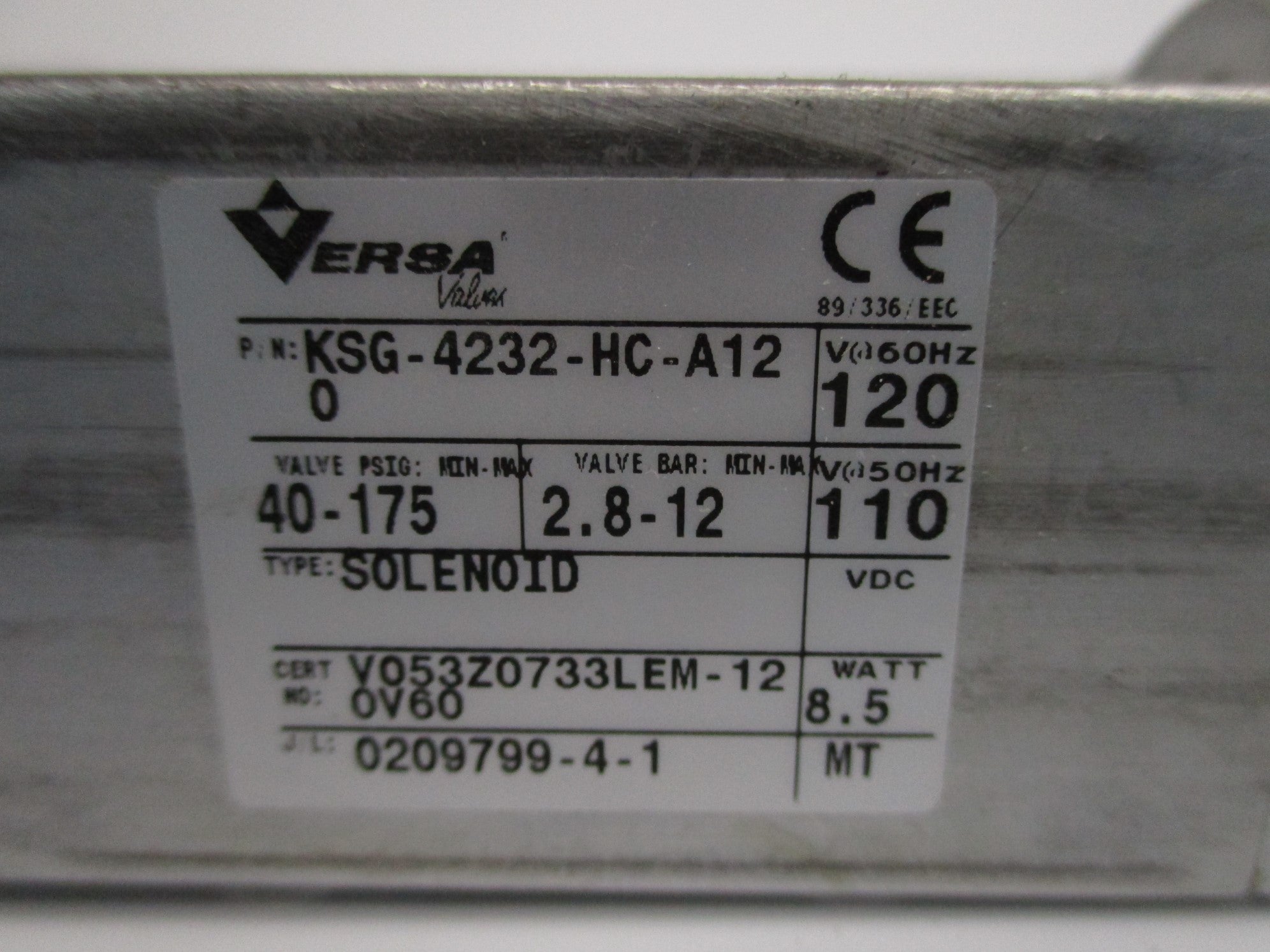 VERSA KSG-4232-HC-A120 40-175PSIG 110/120V NSNP