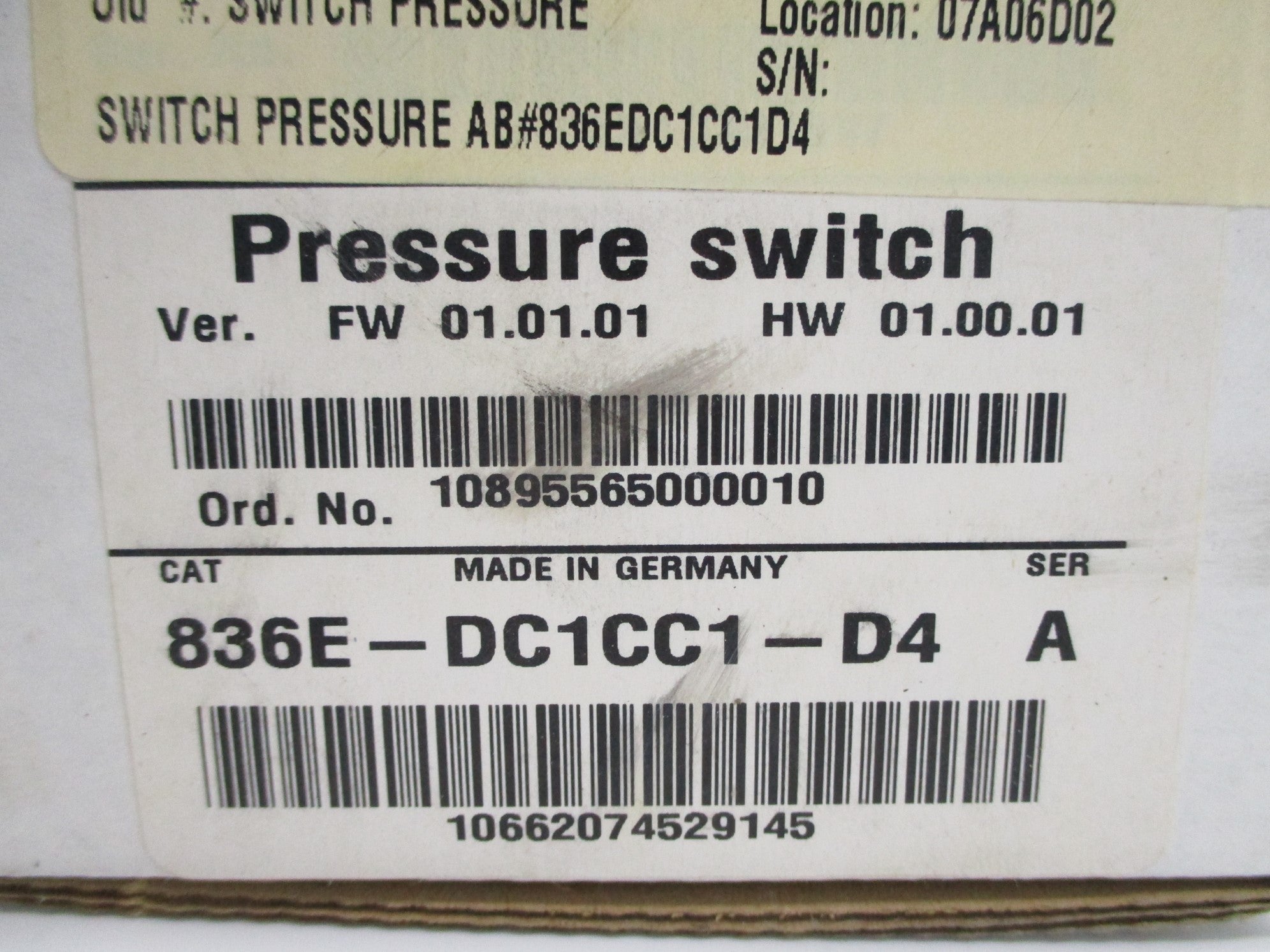 INDUSTRIAL SPARE PART 836E-DC1CC1-D4 SER. A (WH) NSMP