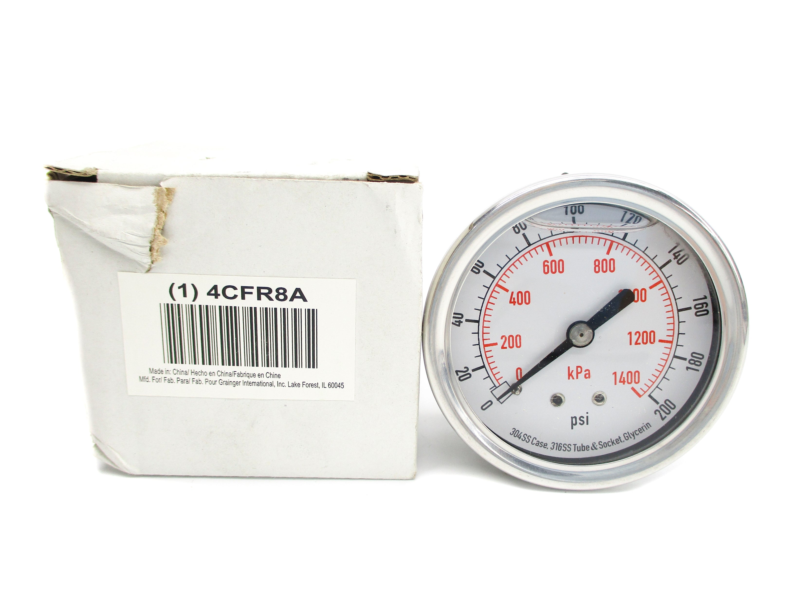 GRAINGER INTERNATIONAL 4CFR8A 0-200PSI NSMP