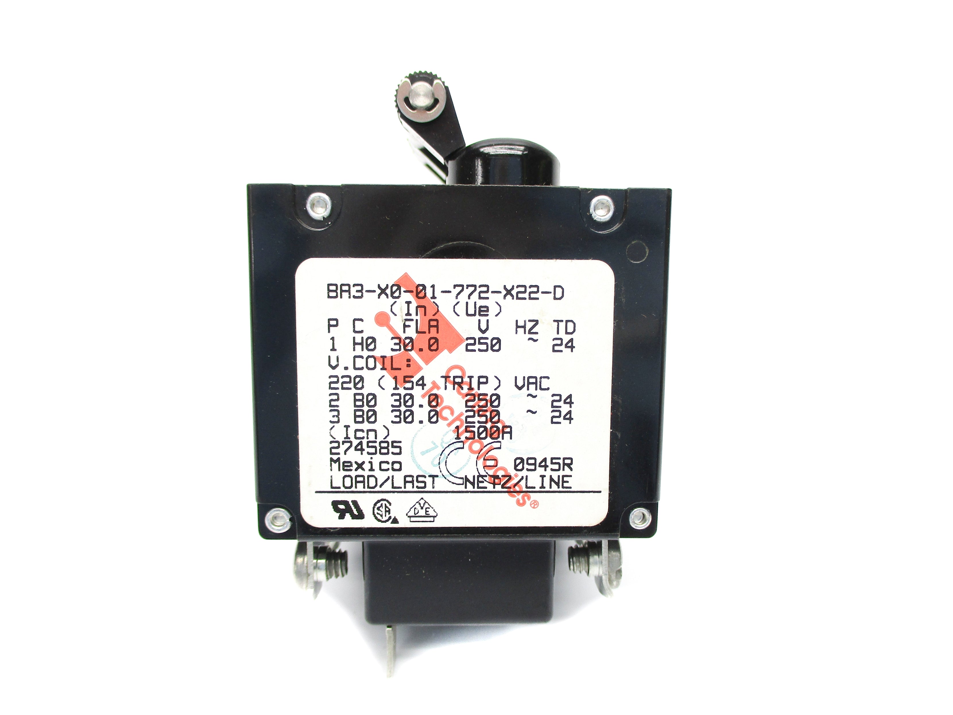 CARLING TECHNOLOGIES 8A3-X0-01-772-X22-D 220VAC UNMP