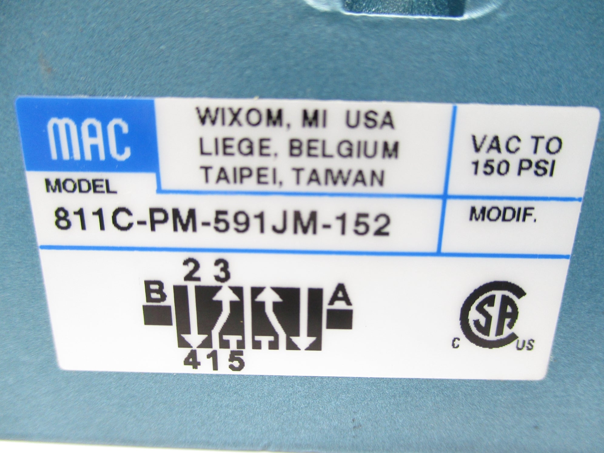 MAC 811C-PM-591JM-152 150PSI 24VDC NSNP