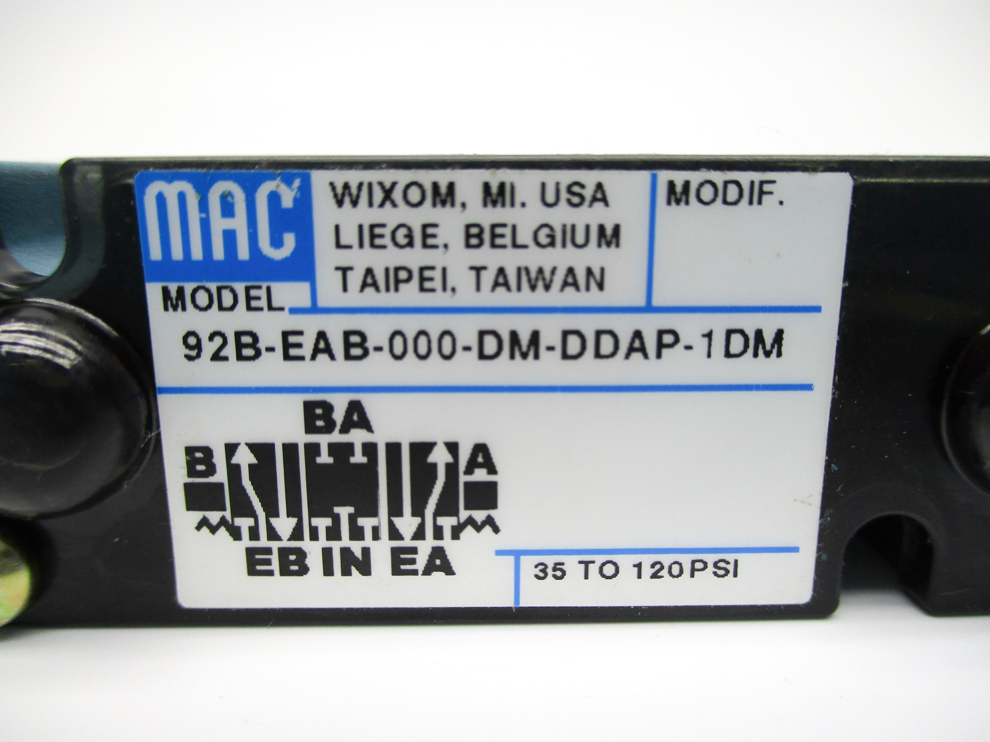 MAC 92B-EAB-000-DM-DDAP-1DM 35-120PSI 24VDC NSNP