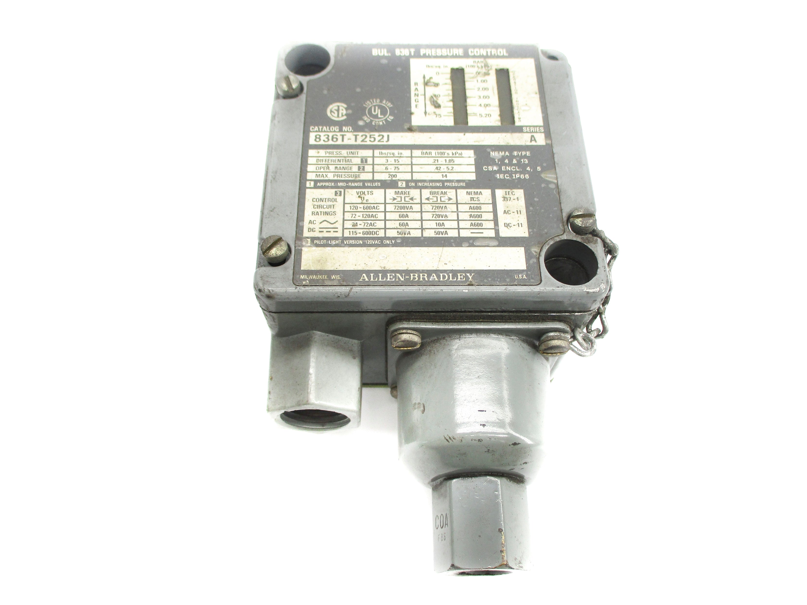 ALLEN BRADLEY 836T-T252J SER. A UNMP