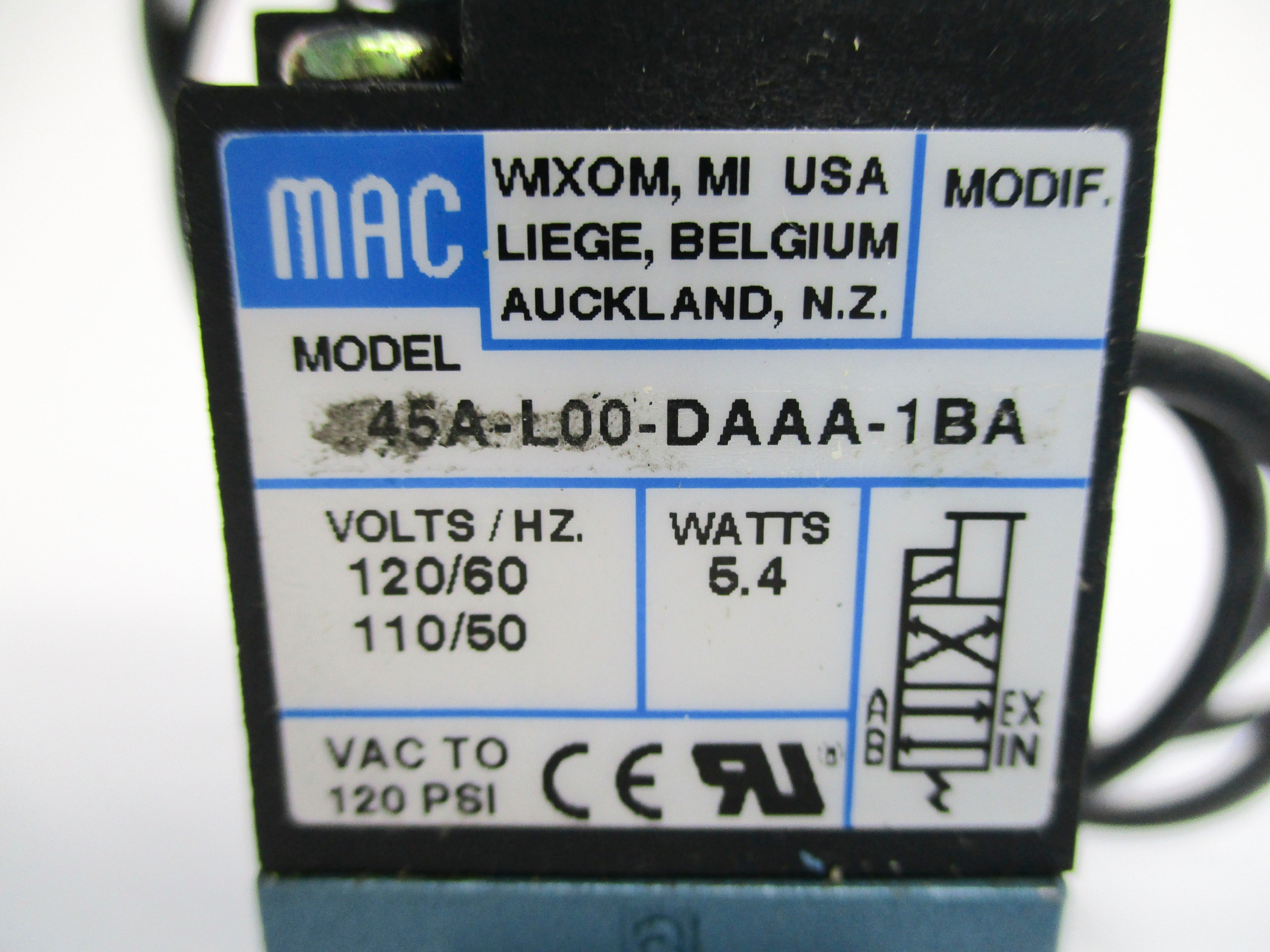 MAC 45A-L00-DAAA-1BA 120PSI 110/120V NSNP