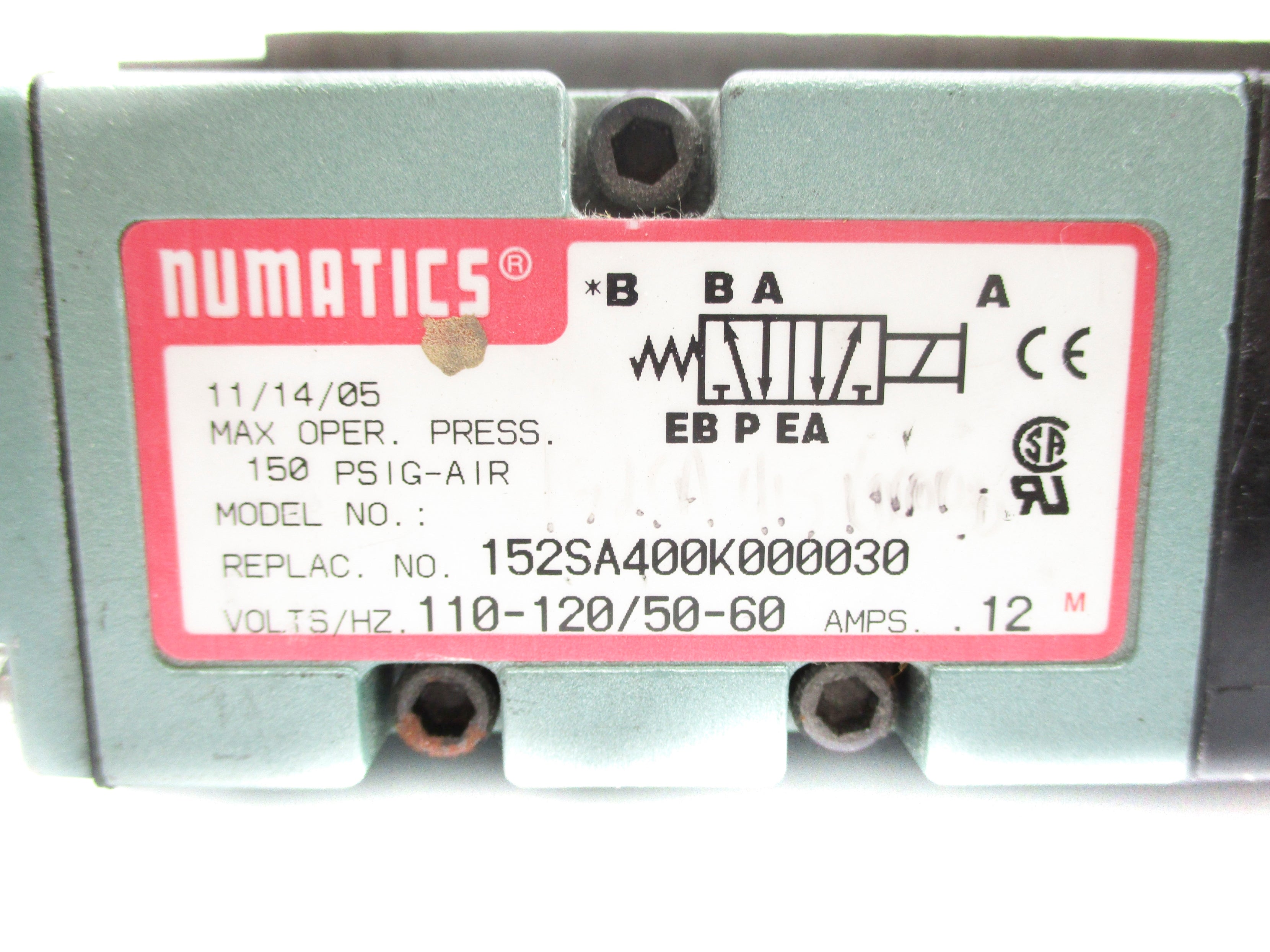NUMATICS 152SA400K000030 110-120V (AS PICTURED) NSNP