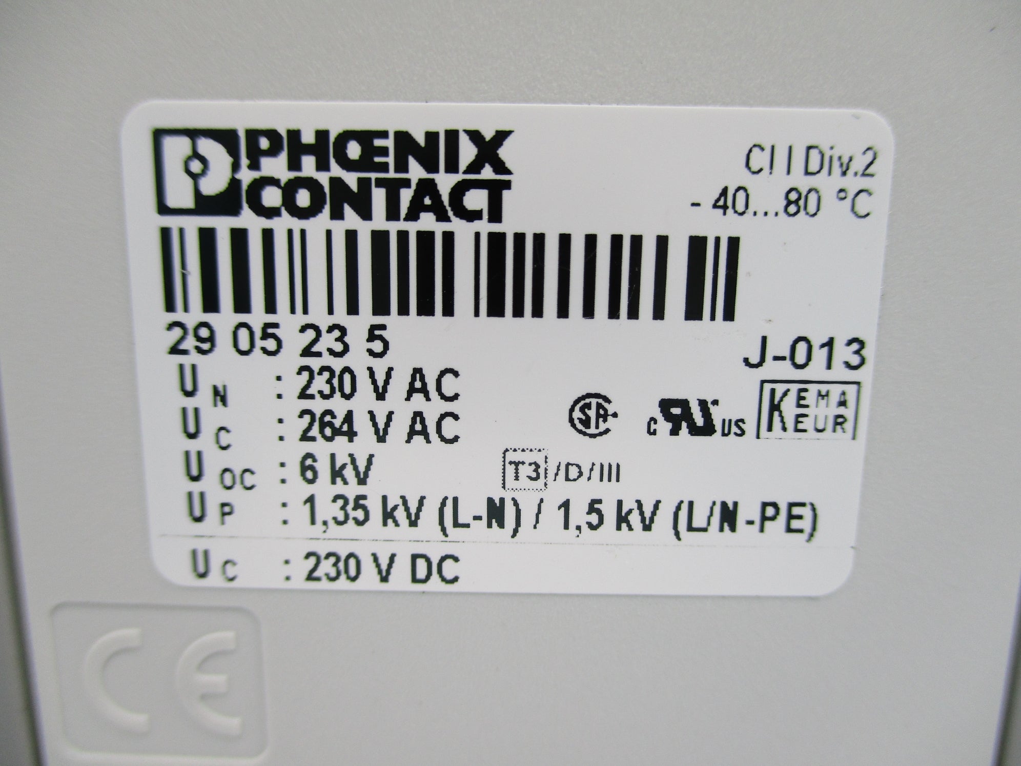PHOENIX CONTACT PLT-SEC-T3-230-P PLT-SEC-T3-BE NUPI