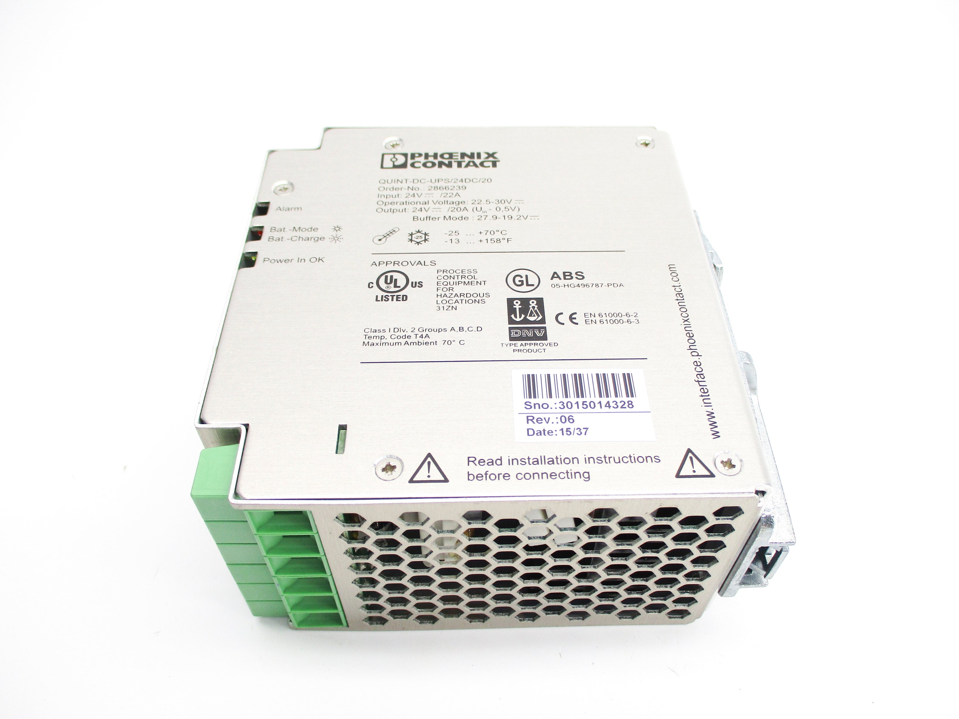 PHOENIX CONTACT QUINT-DC-UPS/24DC/20 NUPI