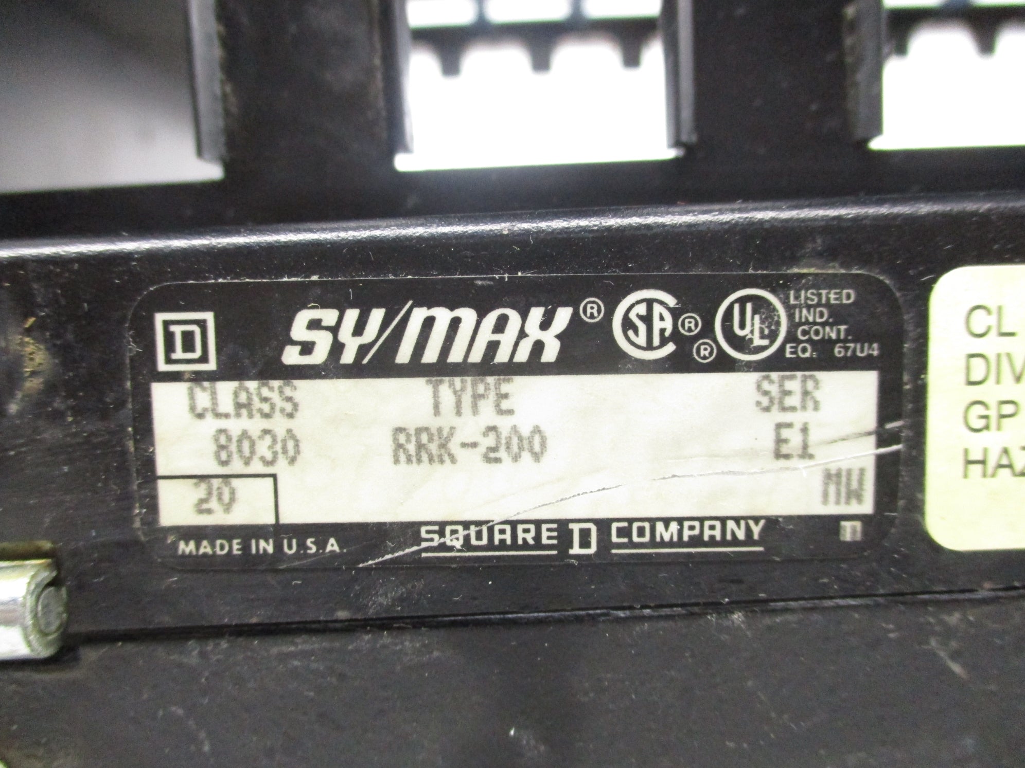 SQUARE D 8030RRK200 SER. E1 UNMP