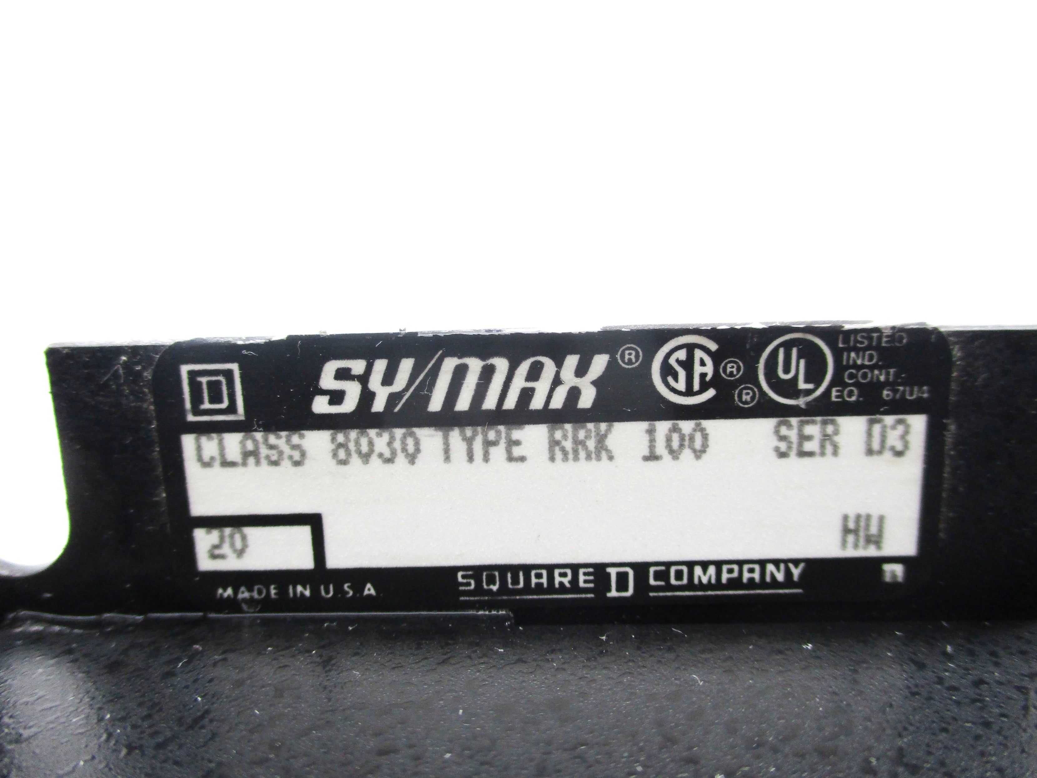 SQUARE D 8030RRK100 SER. D3 UNMP