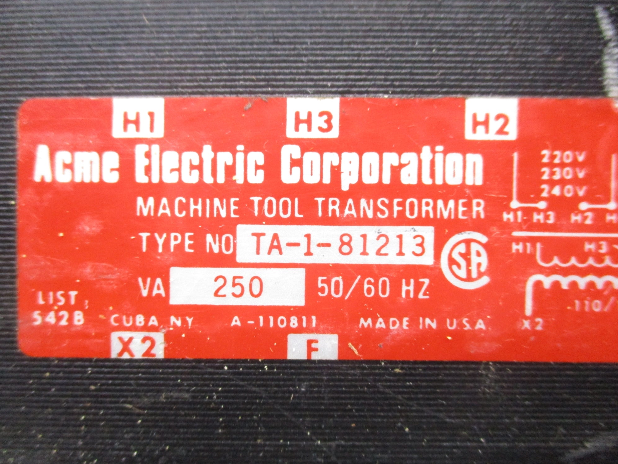 ACME ELECTRIC TA-1-81213 UNMP