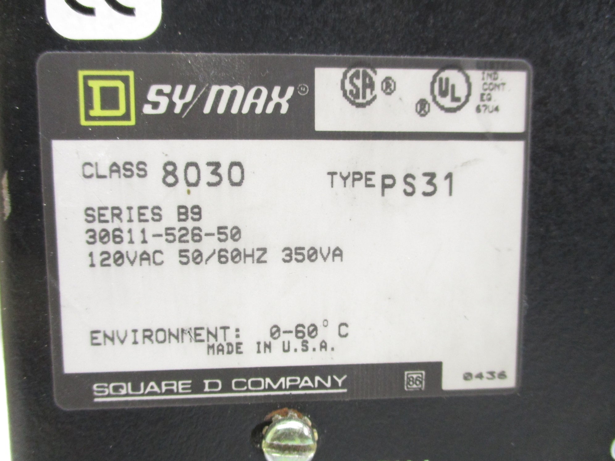 SQUARE D 8030PS31 SER. B9 NSNP