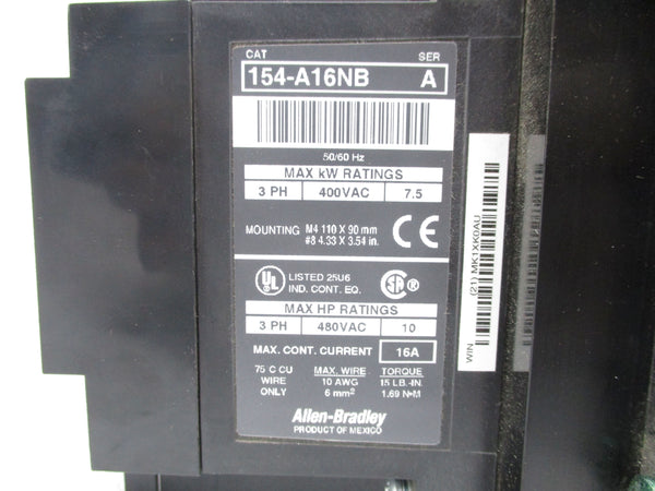 ALLEN BRADLEY 154-A16NB SER. A 480VAC 16A UNMP