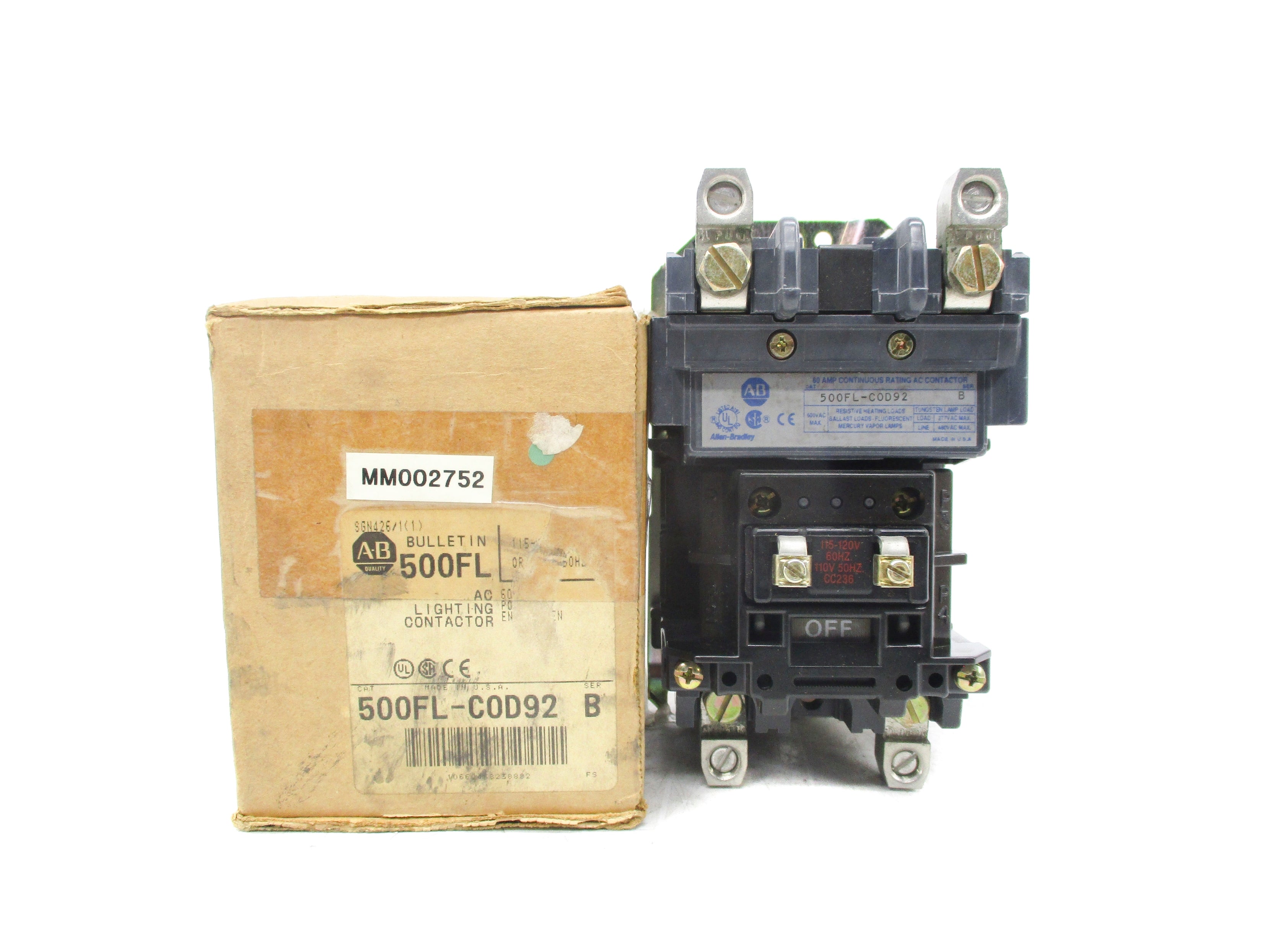 ALLEN BRADLEY 500FL-COD92 SER. B 120V (BR/WH) NSMP