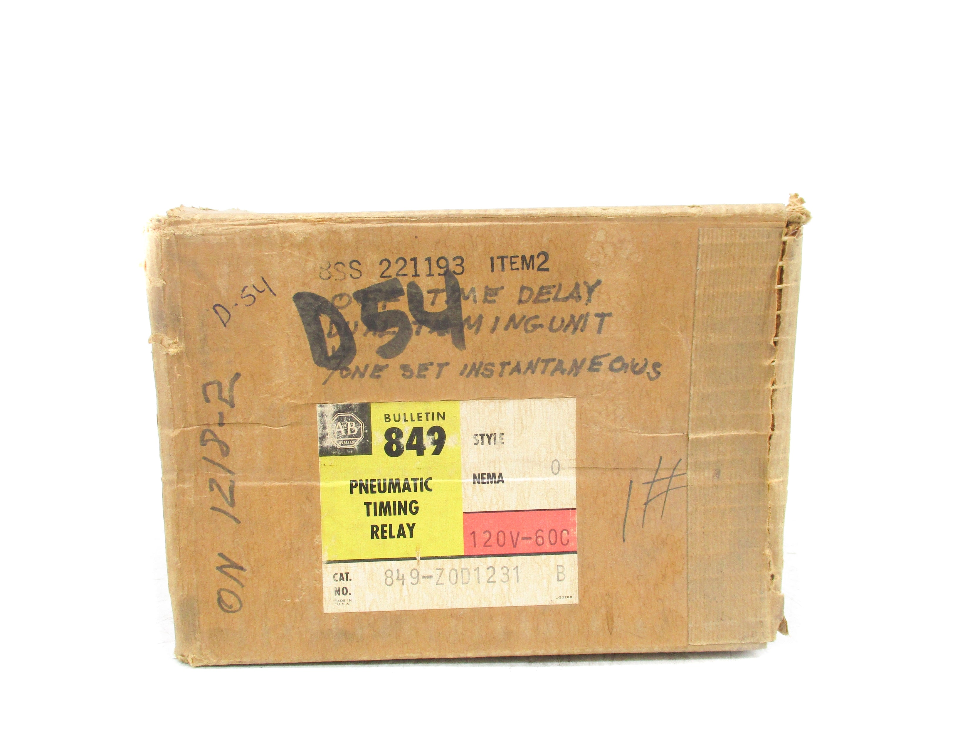 INDUSTRIAL SPARE PART 849-ZOD1231 SER. B 120V (BR/YL) NSMP