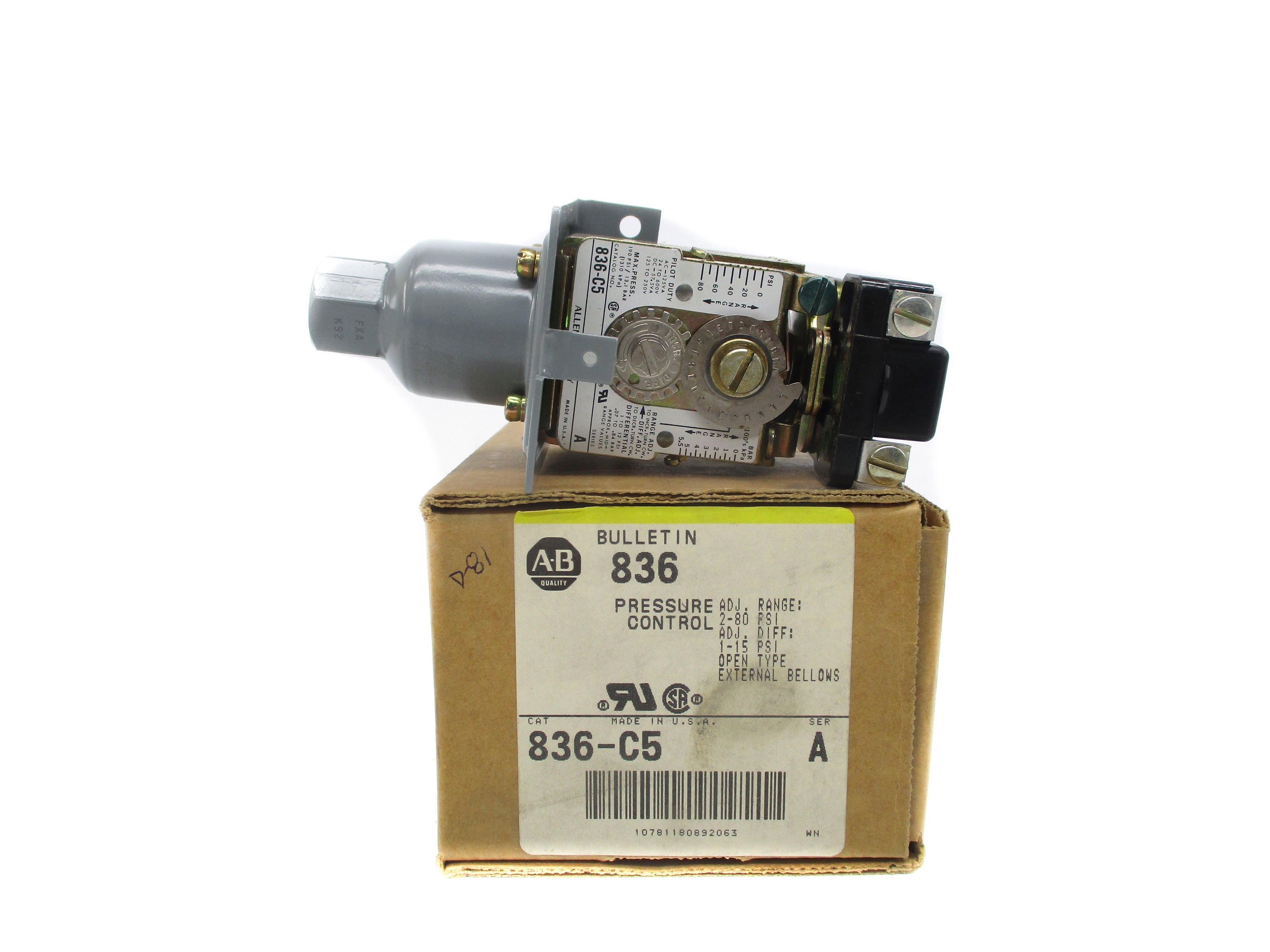 ALLEN BRADLEY 836-C5 SER. A (AS PICTURED) (BR/YL) NSMP