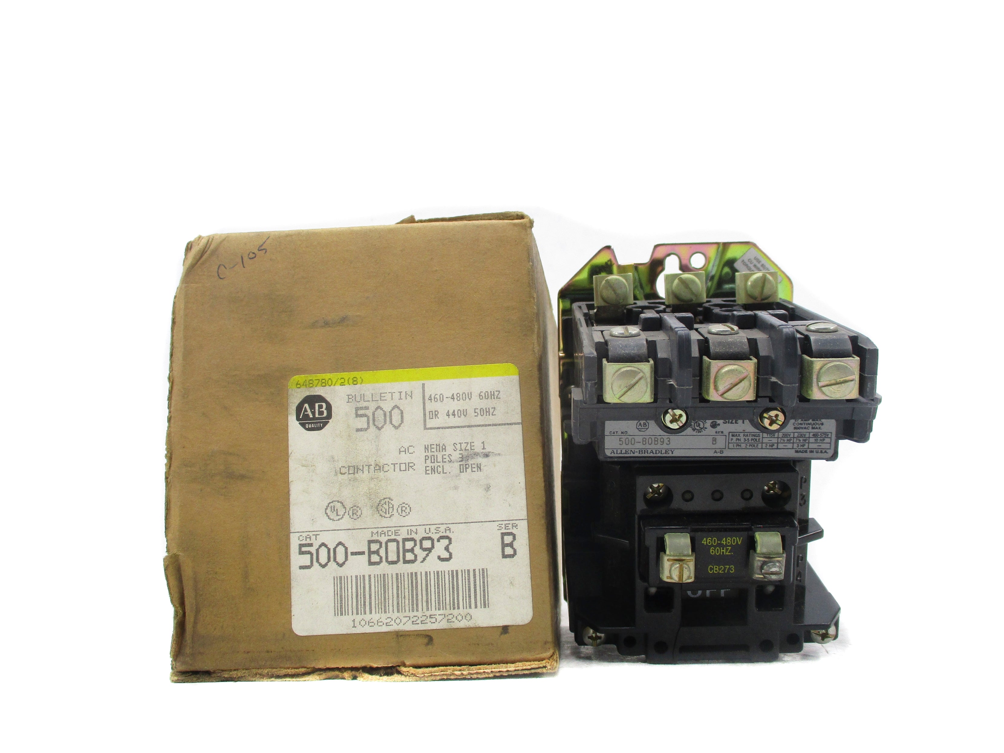 ALLEN BRADLEY 500-BOB93 SER. B 480V (BR/YL) NSMP
