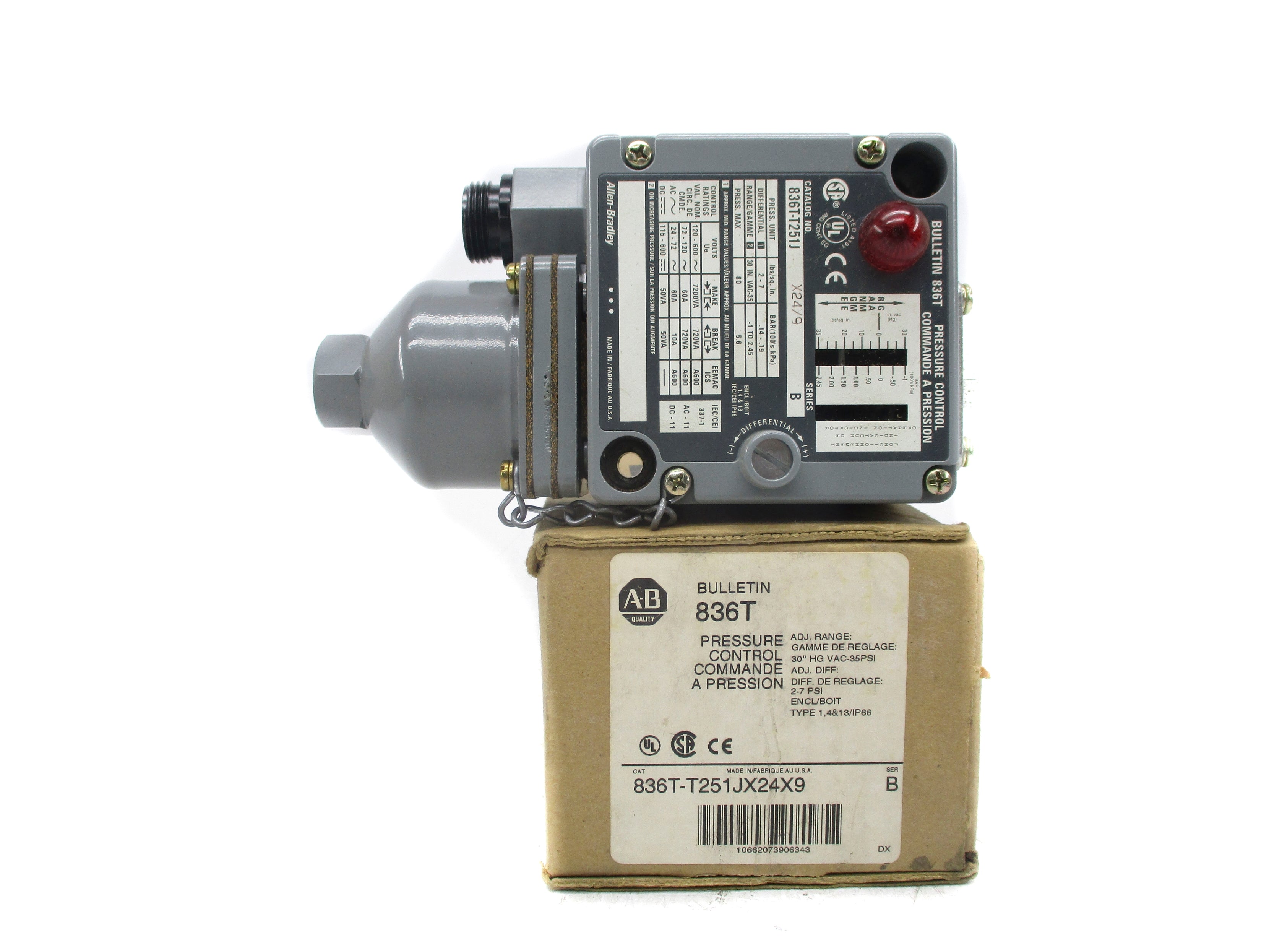 ALLEN BRADLEY 836T-T251JX24X9 SER. B (BR/WH) NSMP
