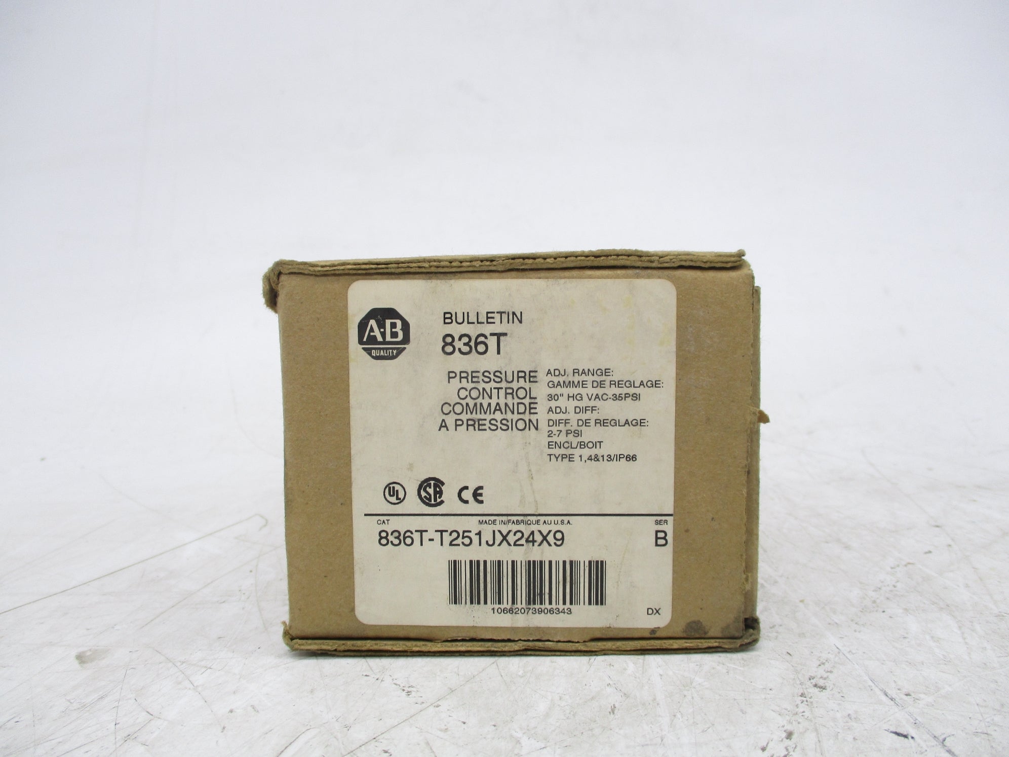 ALLEN BRADLEY 836T-T251JX24X9 SER. B (BR/WH) NSMP