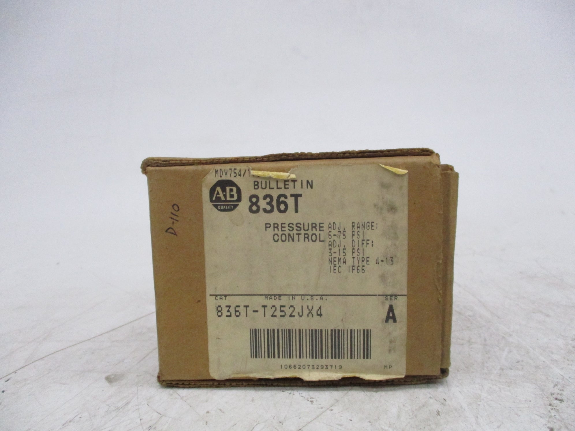 ALLEN BRADLEY 836T-T252JX4 SER. A (BR/WH) NSMP