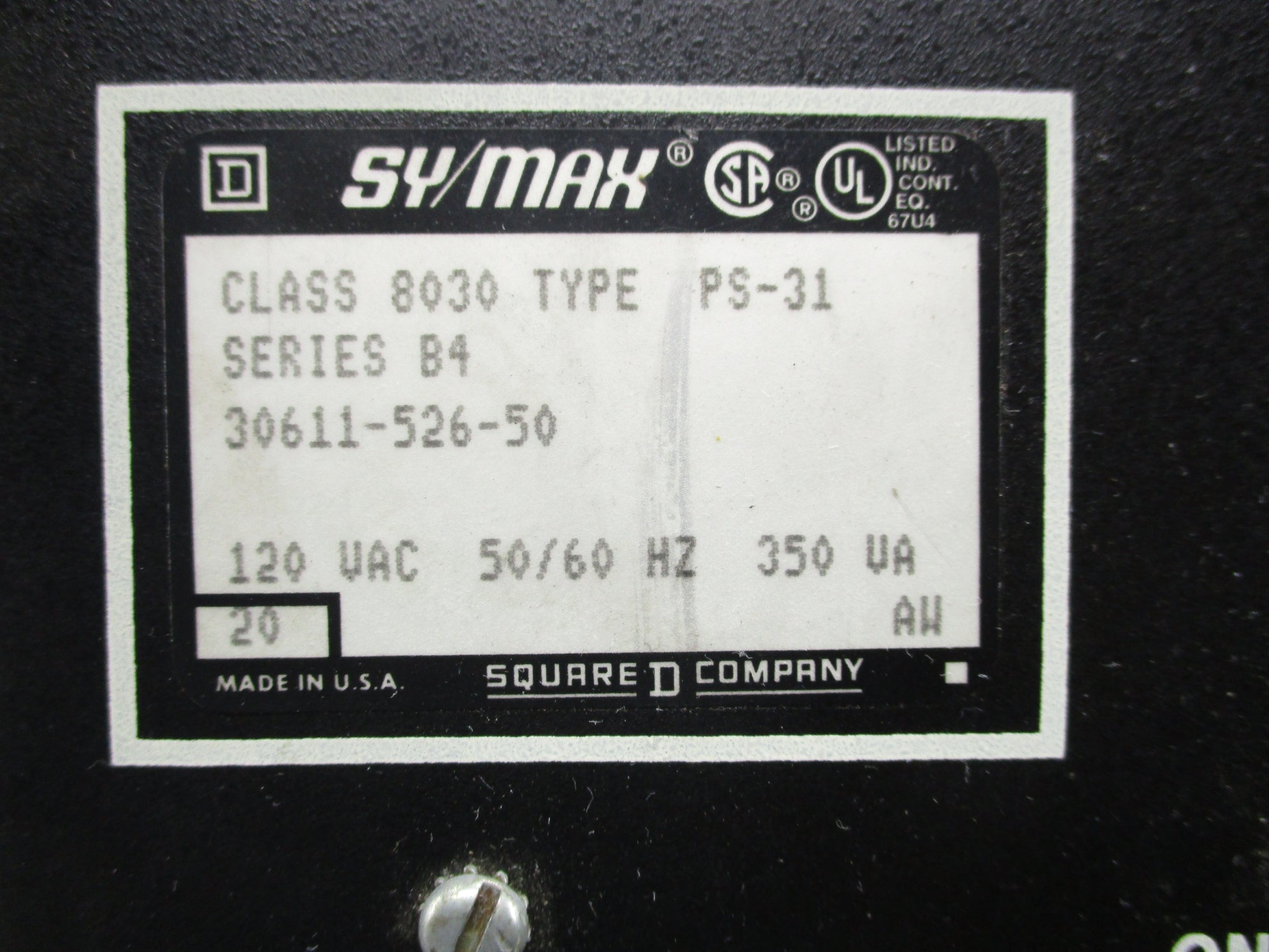 SQUARE D 8030PS31 SER. B4 UNMP