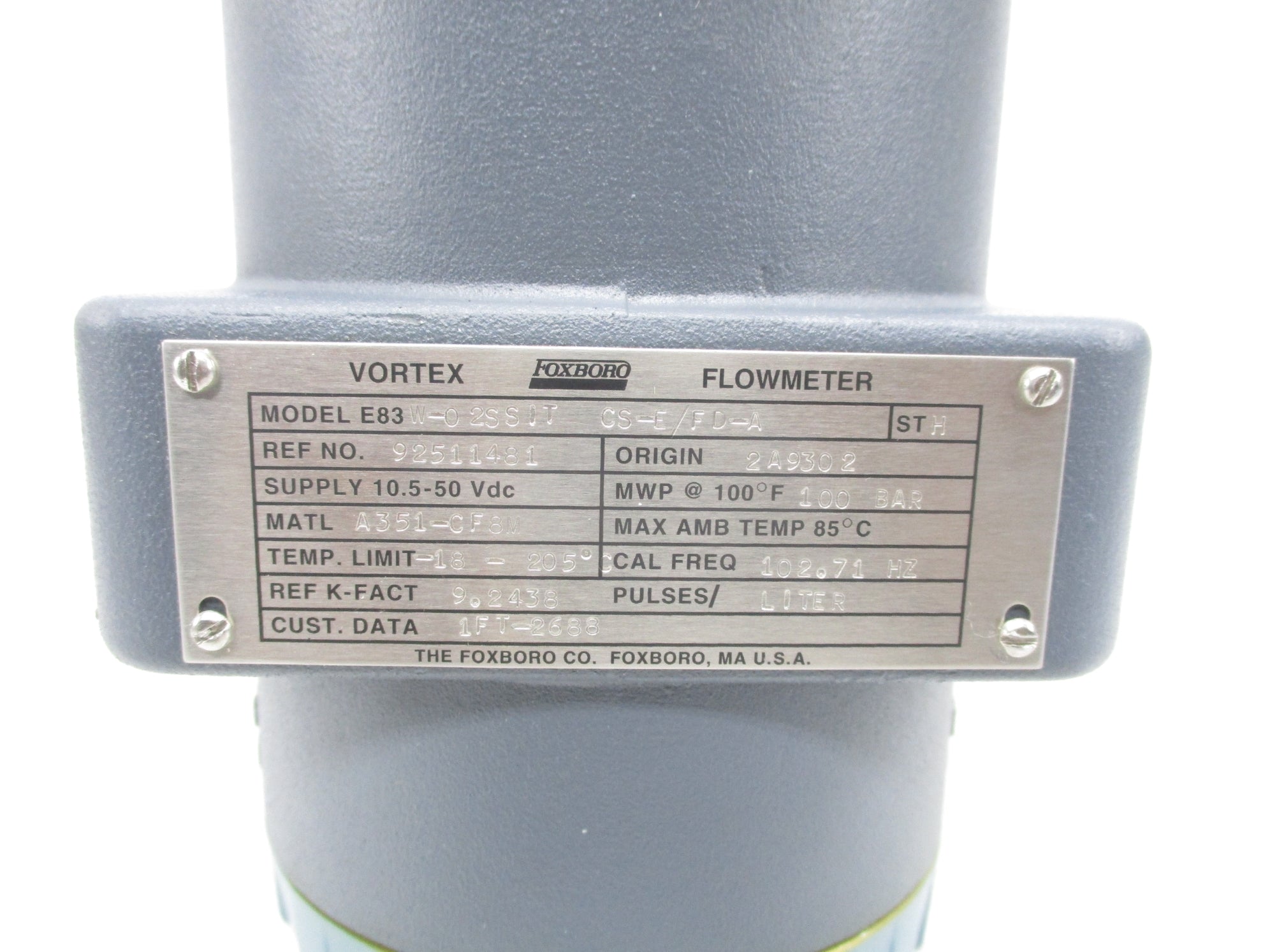 FOXBORO E83W-02SSIT NSNP