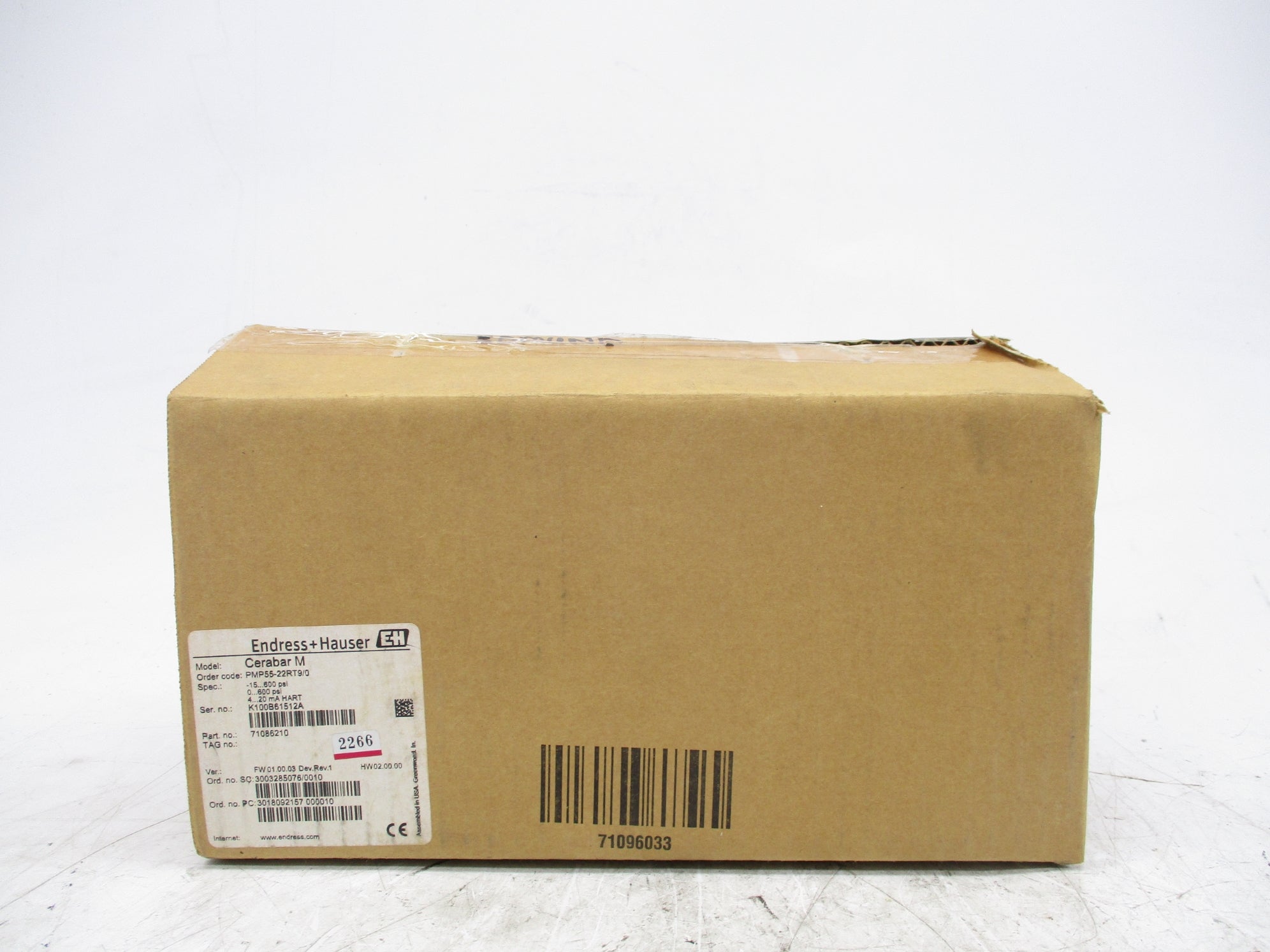 ENDRESS+HAUSER PMP55-22RT9/0 600PSI NSMP