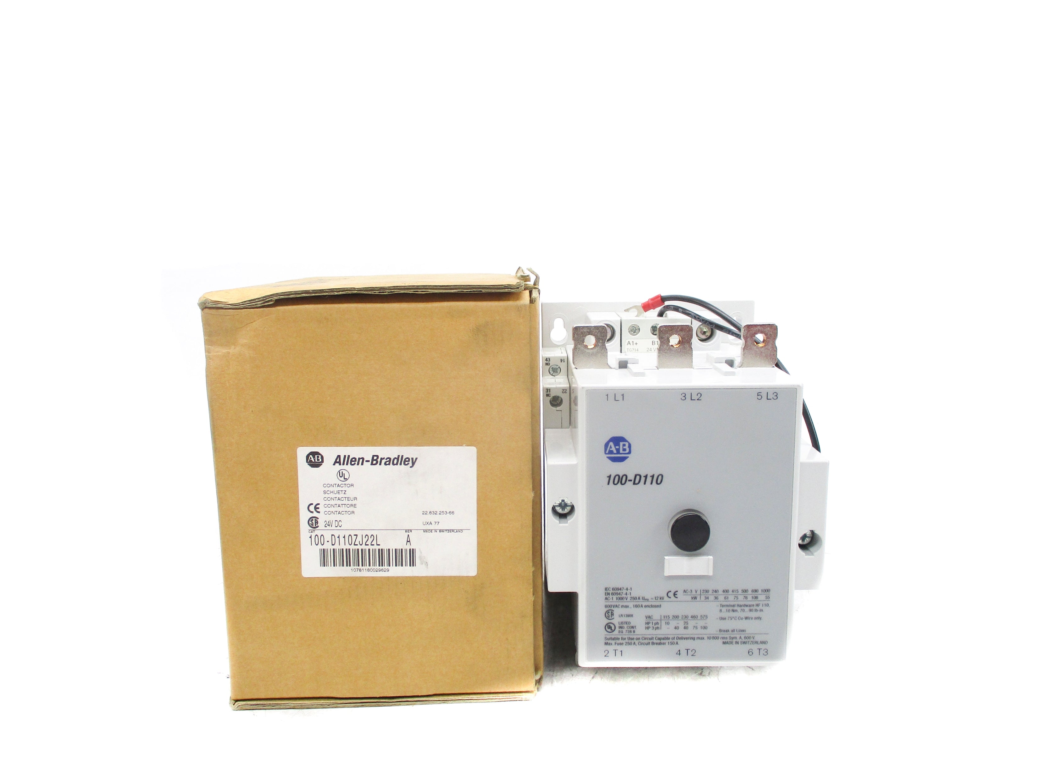 ALLEN BRADLEY 100-D110ZJ22L SER. A 24VDC (BR/WH) NSMP