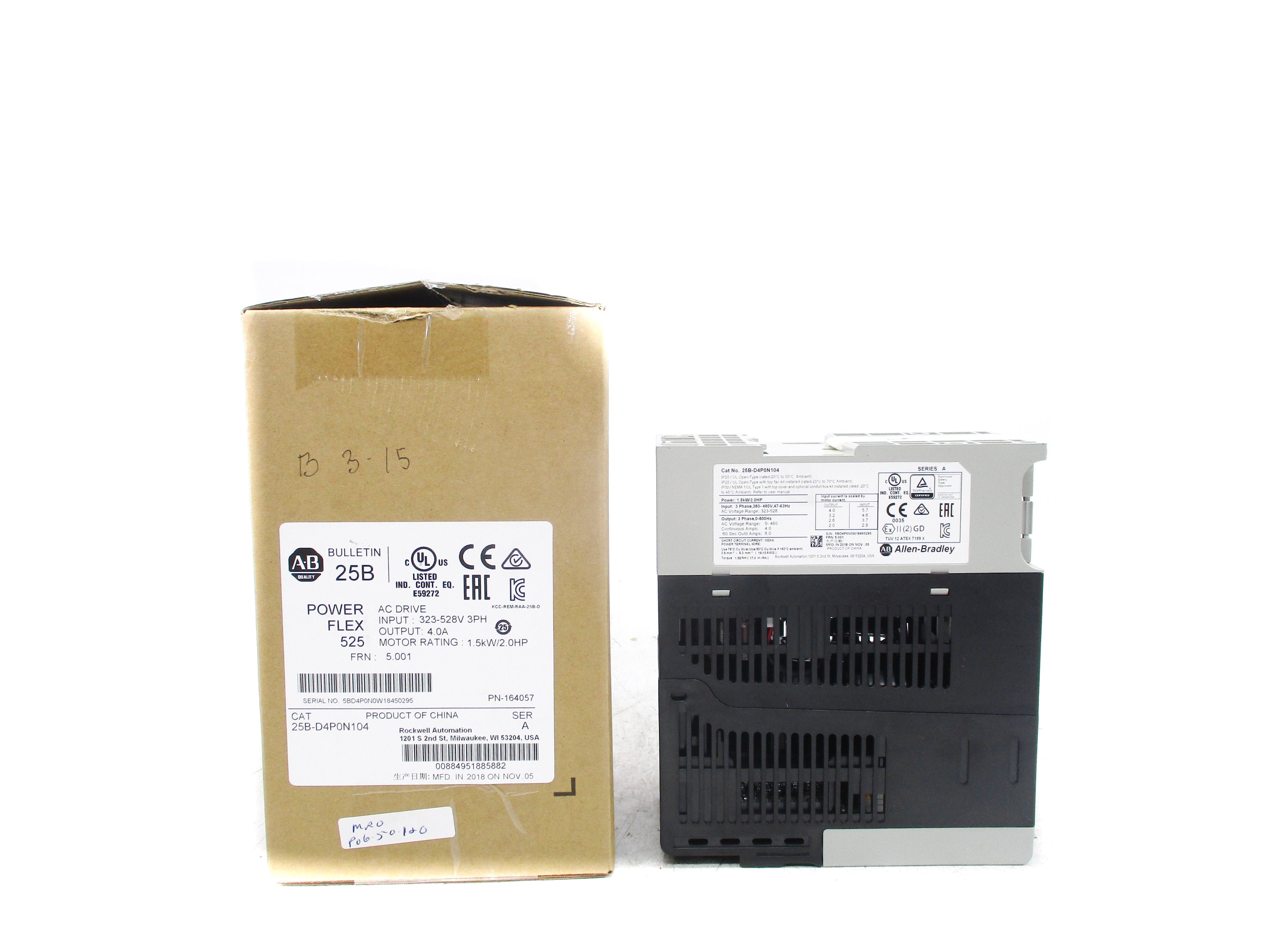 INDUSTRIAL SPARE PART 25B-D4P0N104 SER. A 323-528V 4A F/W 5.001 NSMP