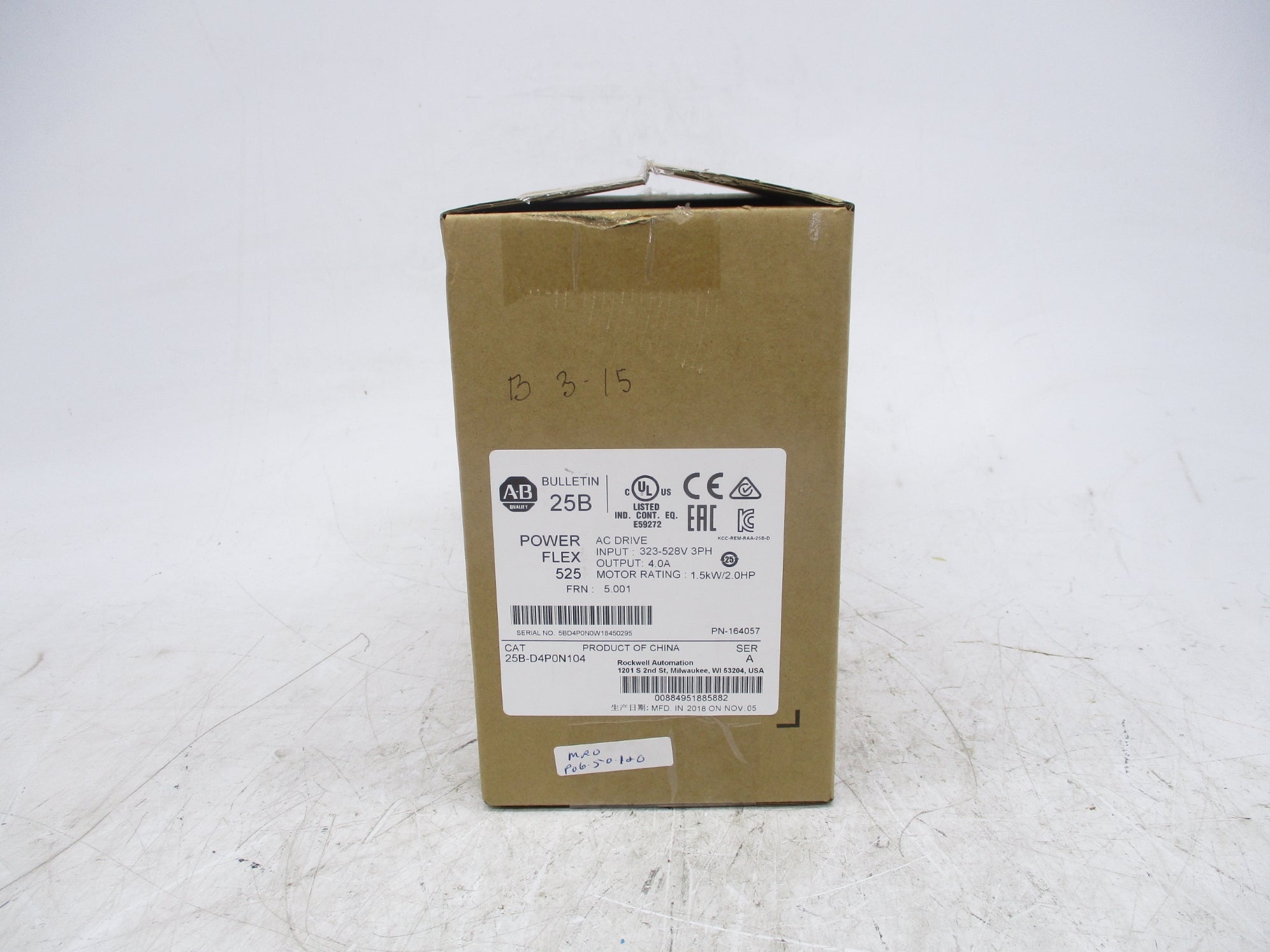 INDUSTRIAL SPARE PART 25B-D4P0N104 SER. A 323-528V 4A F/W 5.001 NSMP