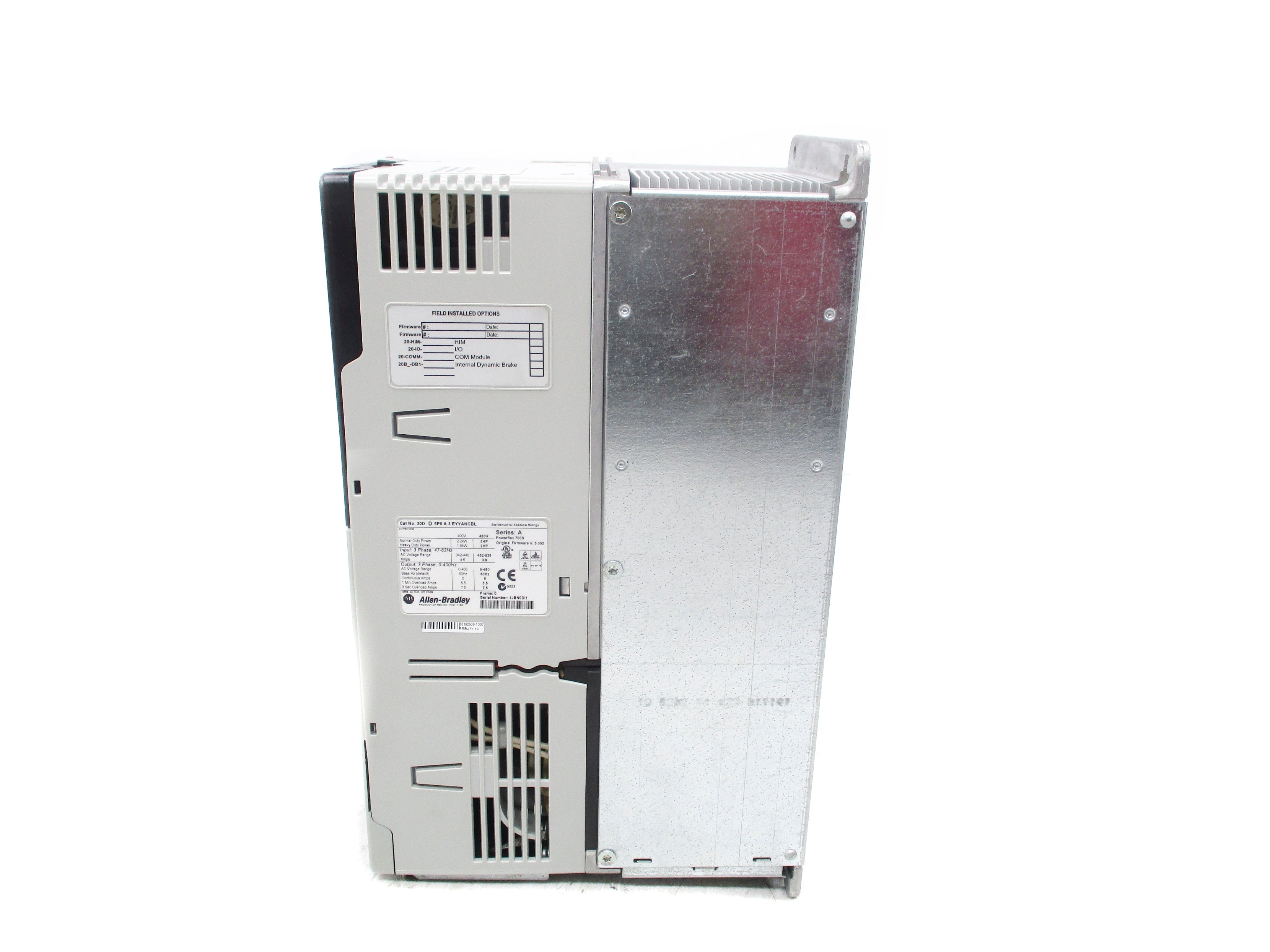 ALLEN BRADLEY 20DD5P0A3EYYANCBL SER. A F/W 5.002 UNMP