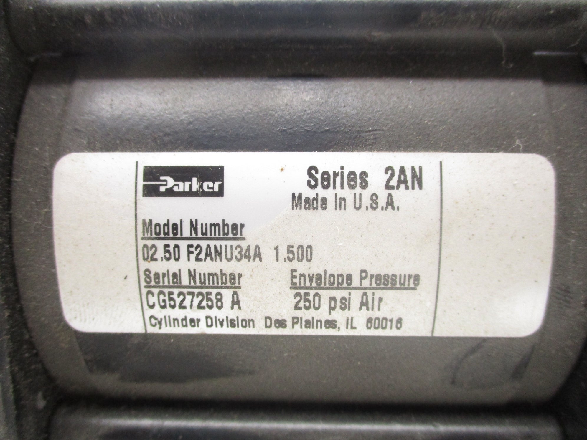 PARKER 02.50F2ANU34A1.500 SER. 2AN 250PSI NSNP