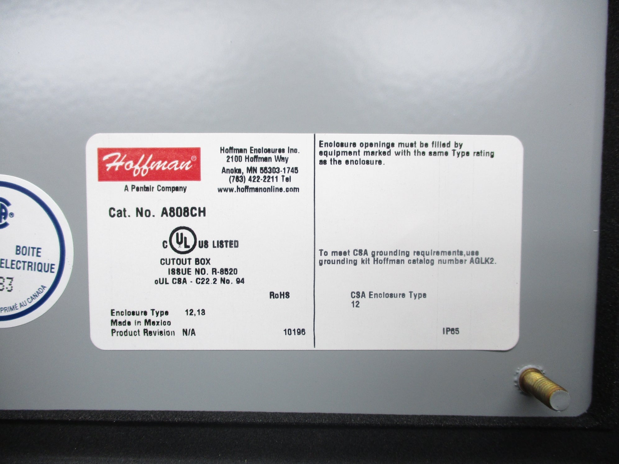 HOFFMAN A808CH NSNP