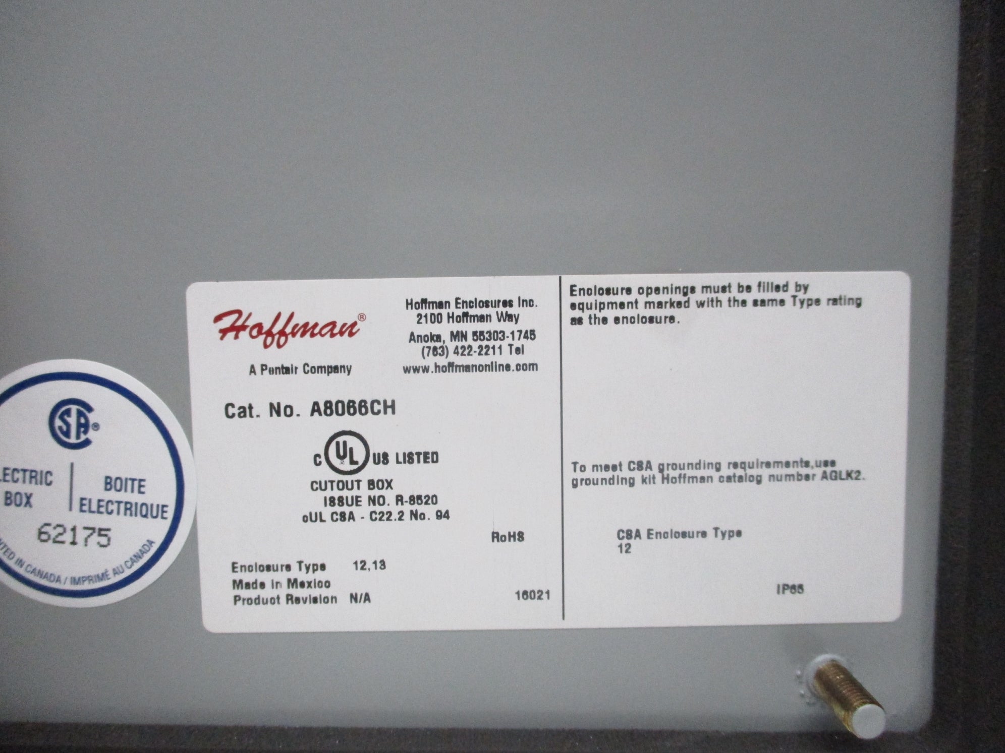 HOFFMAN A8066CH NSNP