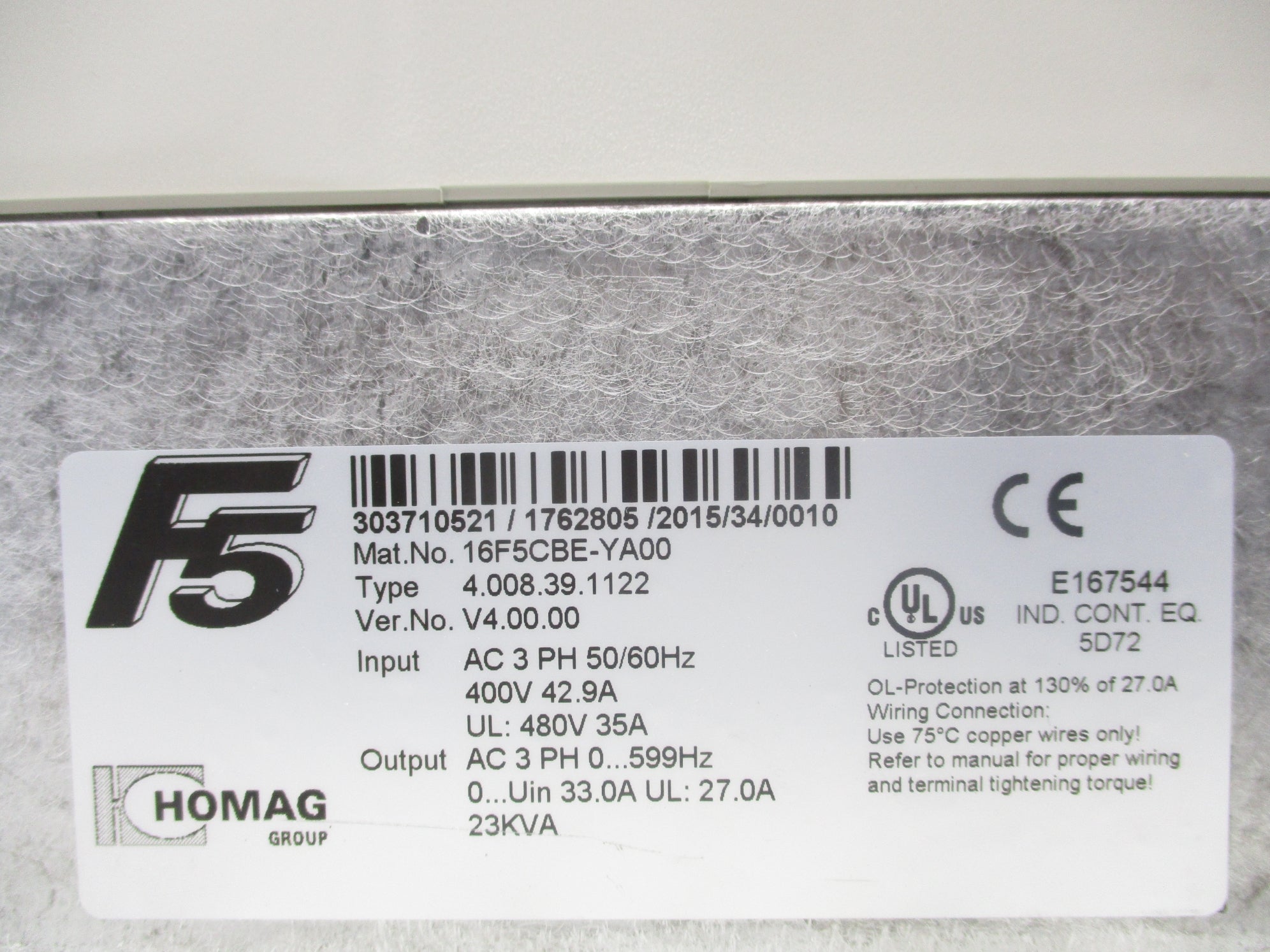 HOMAG GROUP 16F5CBE-YA00 NSNP