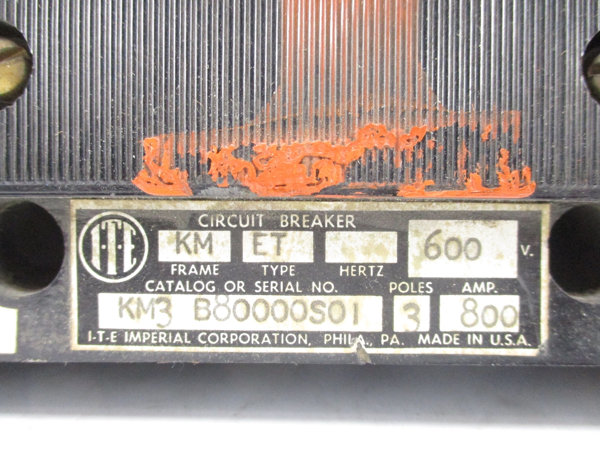 I.T.E KM3 800A 600V UNMP