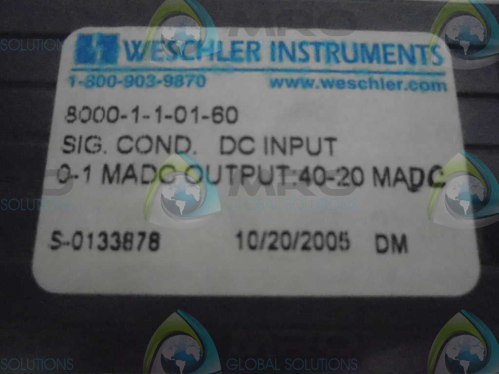 WESCHLER INSTRUMENTS 8000-11-01-60 RELAY *NEW NO BOX*
