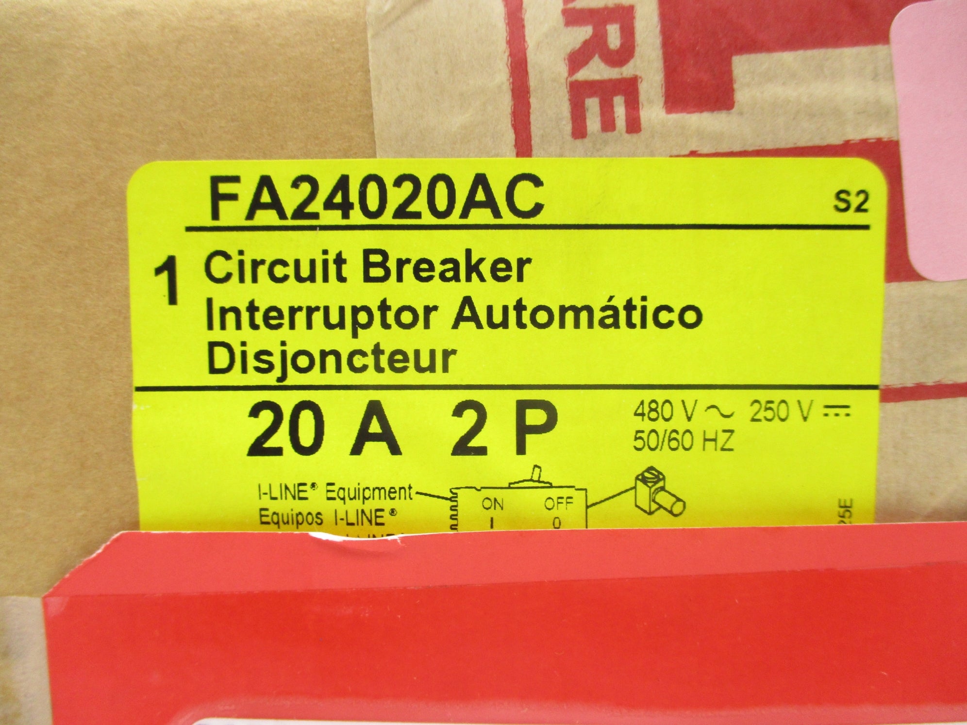 SQUARE D FA24020AC SER. S2 20A 480V NSFS