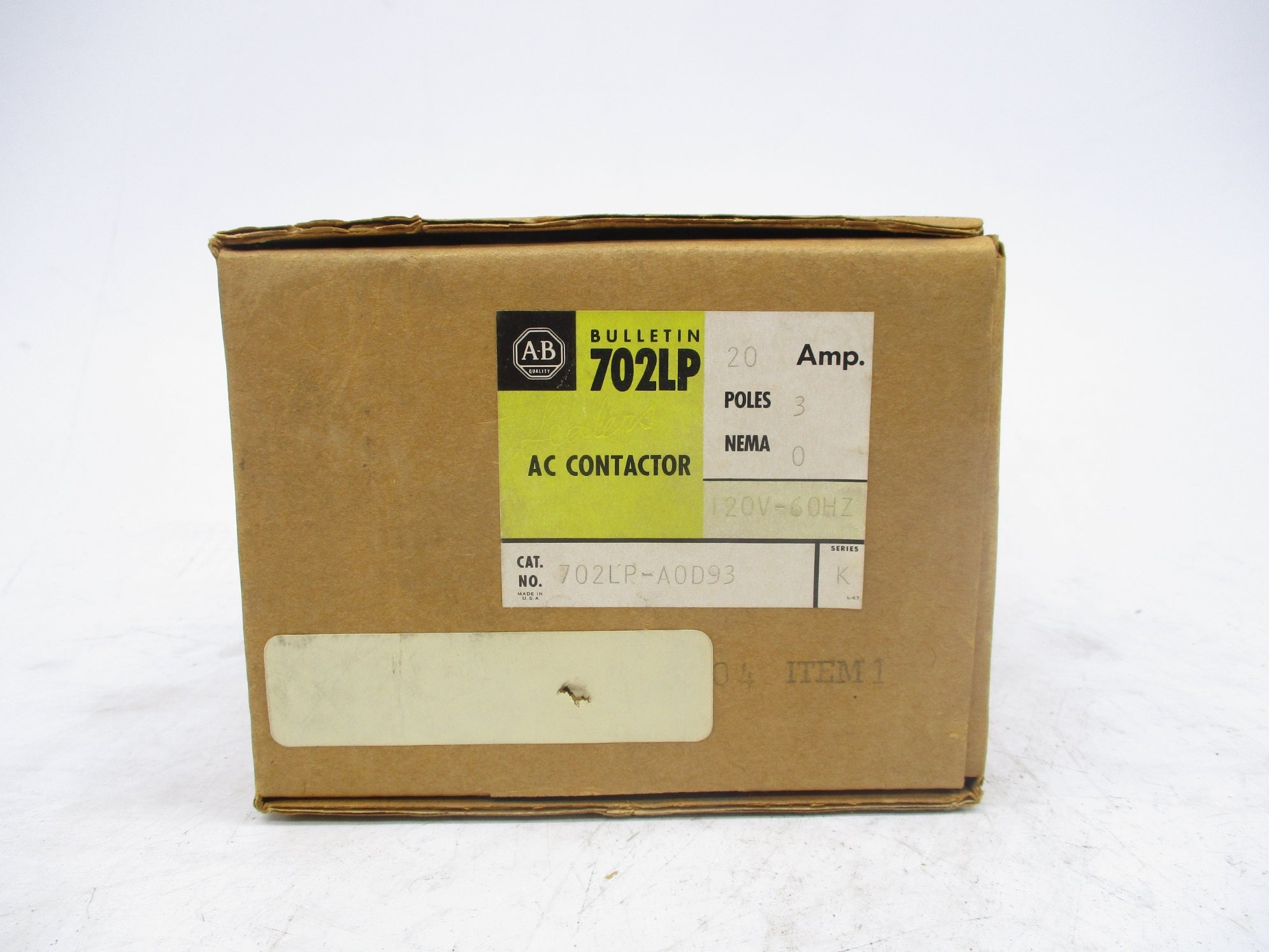 ALLEN BRADLEY 702LP-AOD93 SER. K 120V (BR/YL) NSMP