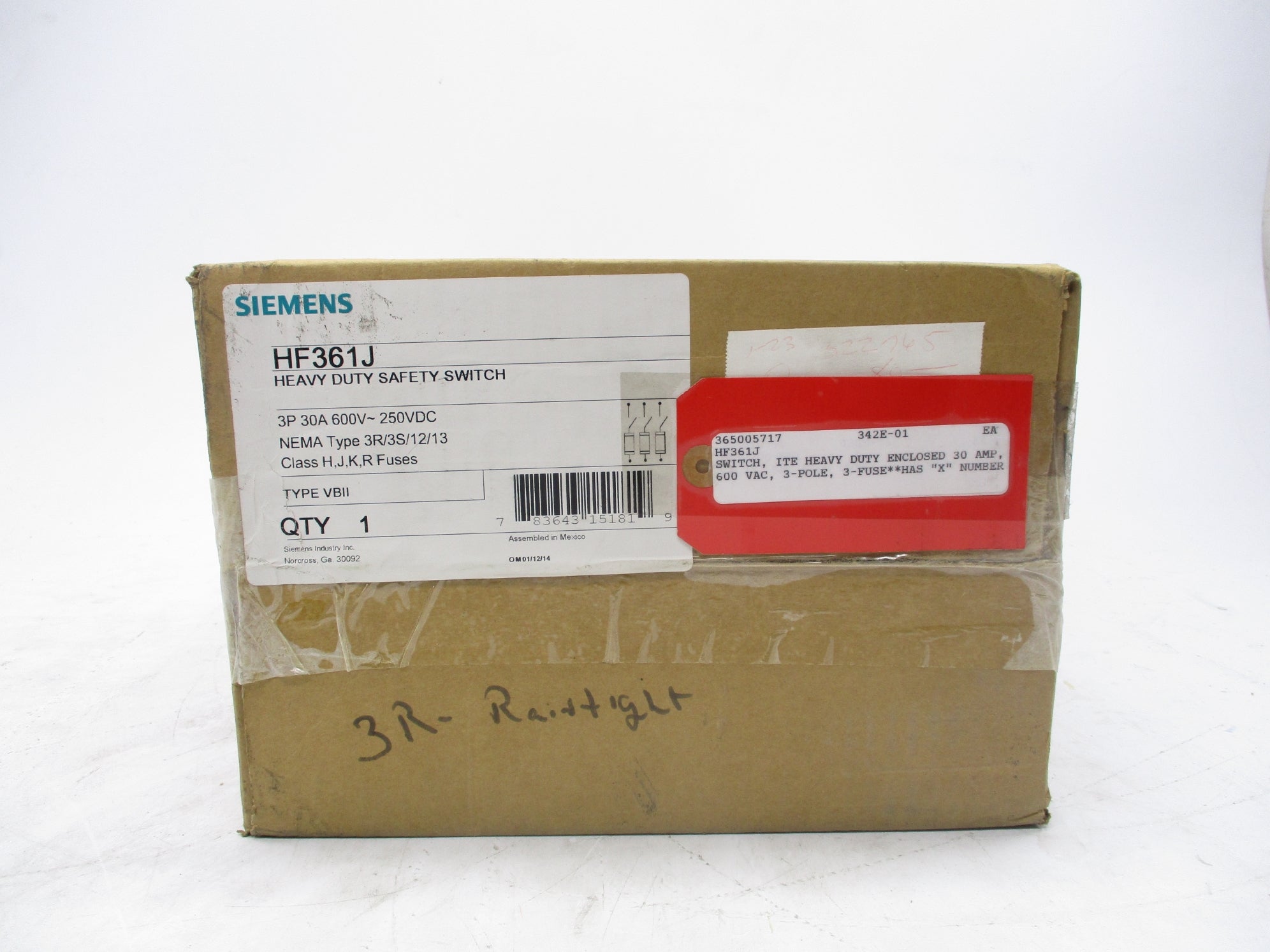 SIEMENS HF361J 600VAC 30A NSMP