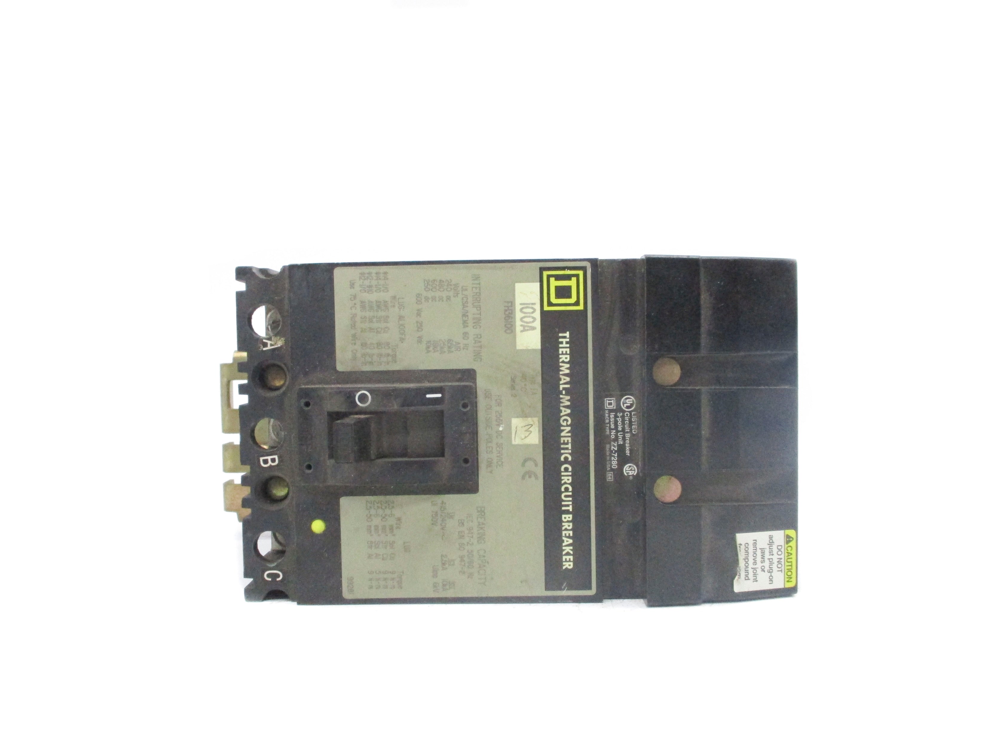 SQUARE D FH36100 SER. 2 100A 240V UNMP