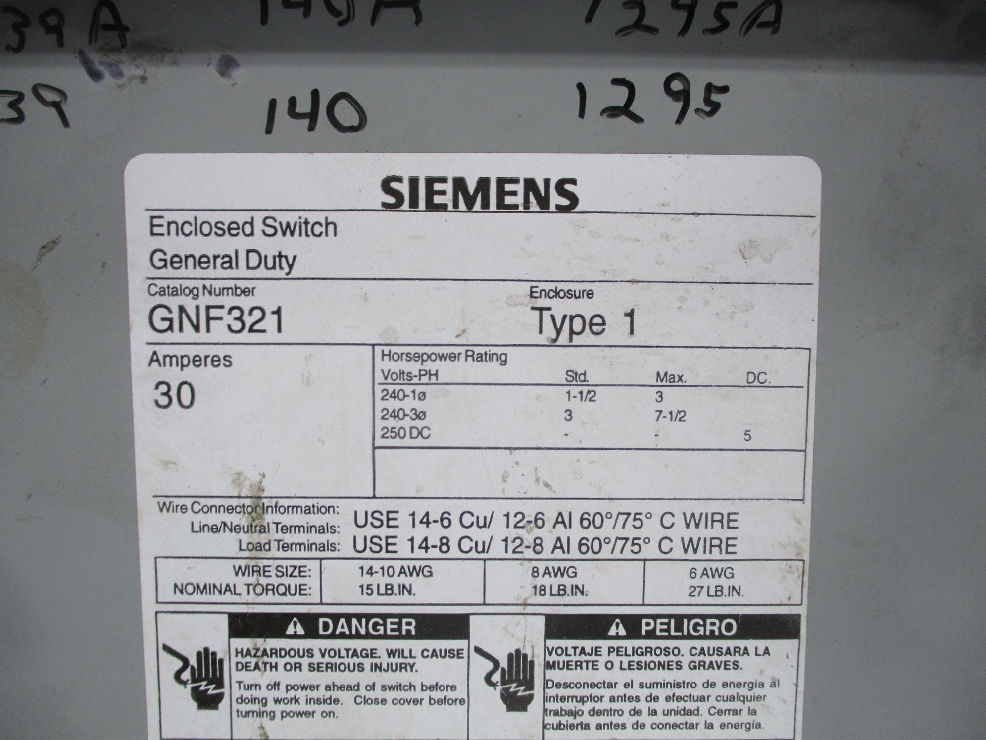 SIEMENS GNF321 UNMP