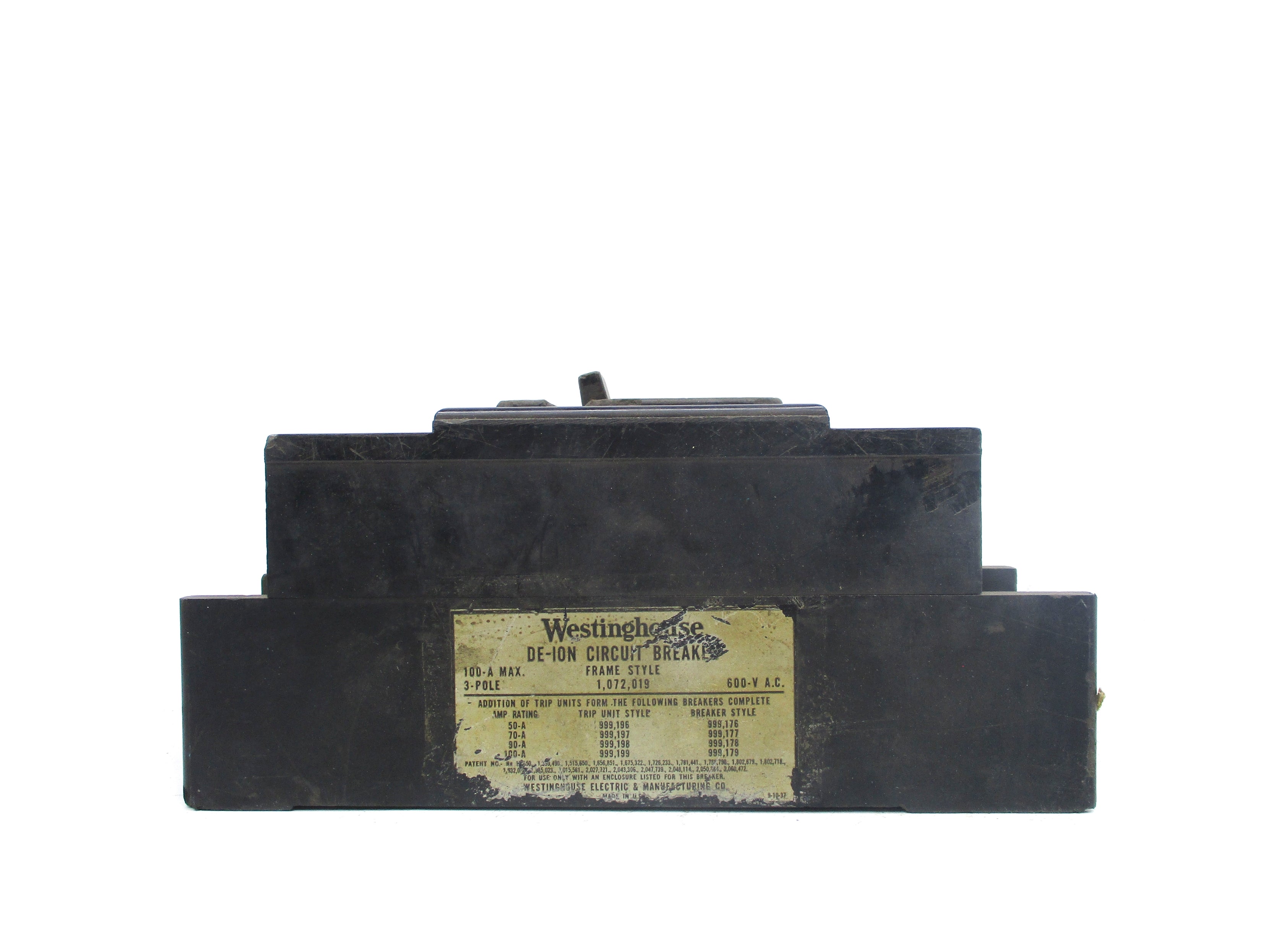 WESTINGHOUSE 1072019 100A 600VAC (AS PICTURED) UNMP