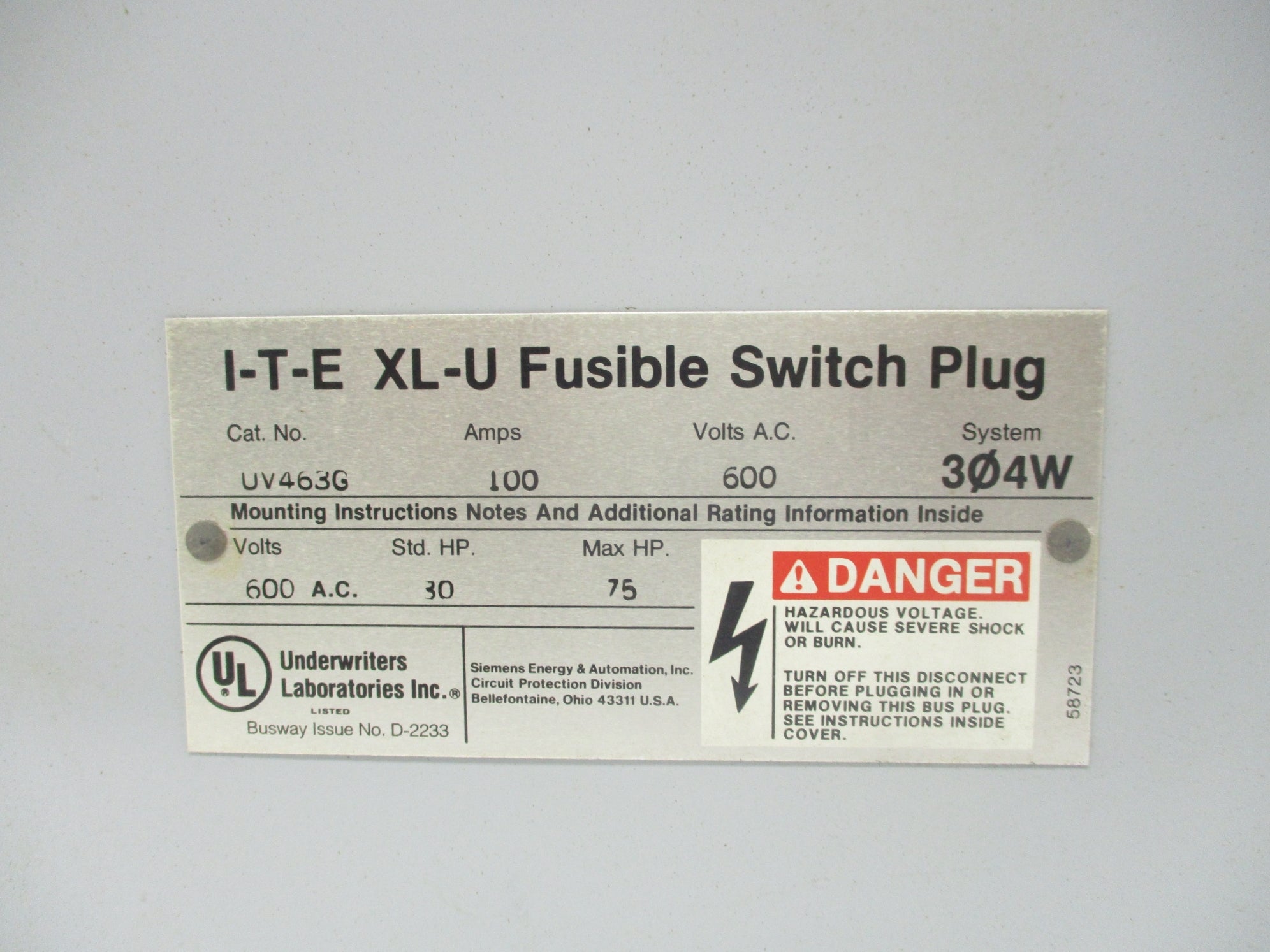 SIEMENS UV463G UNMP