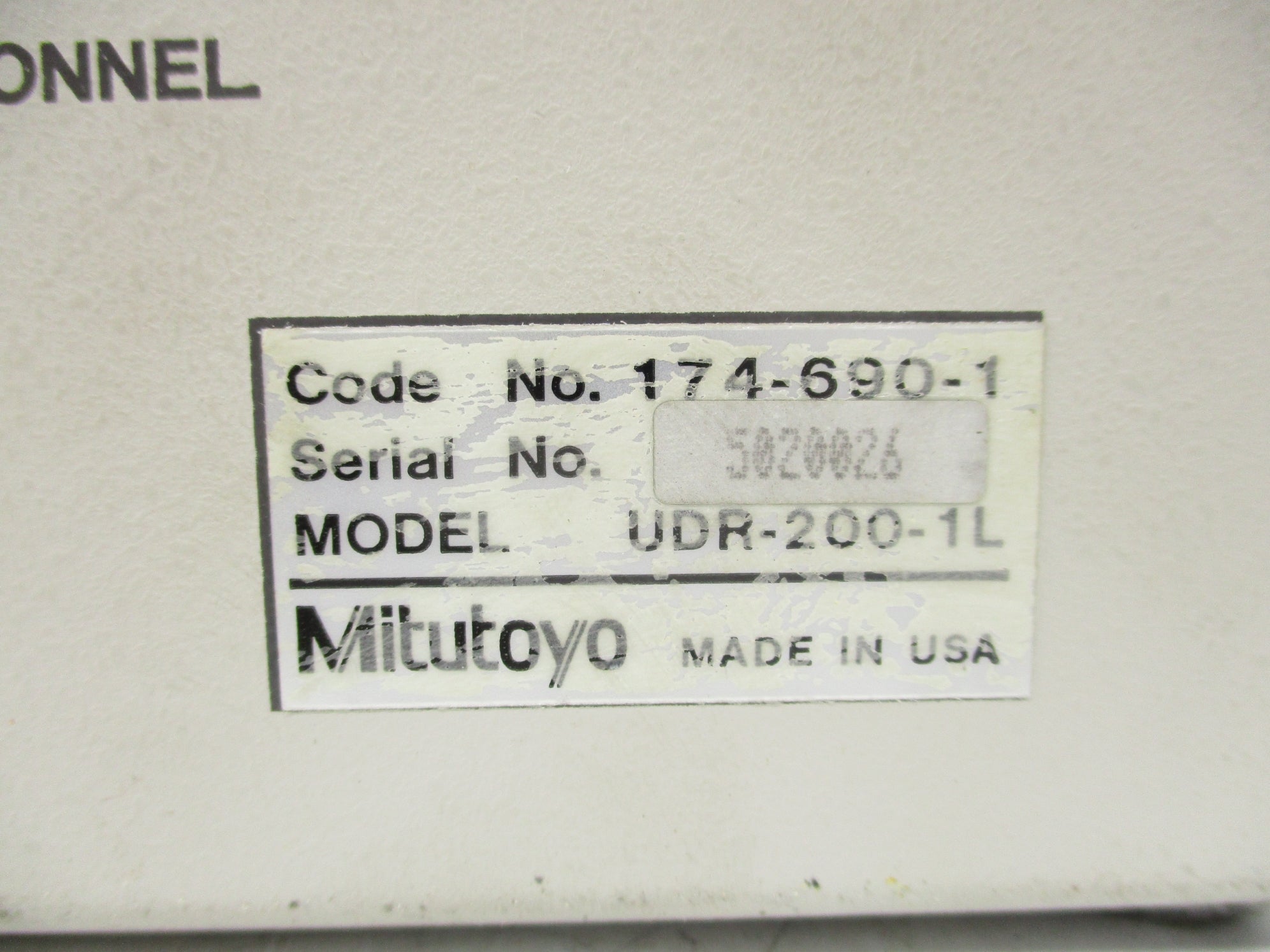 MITUTOYO UDR-200-1L UNMP