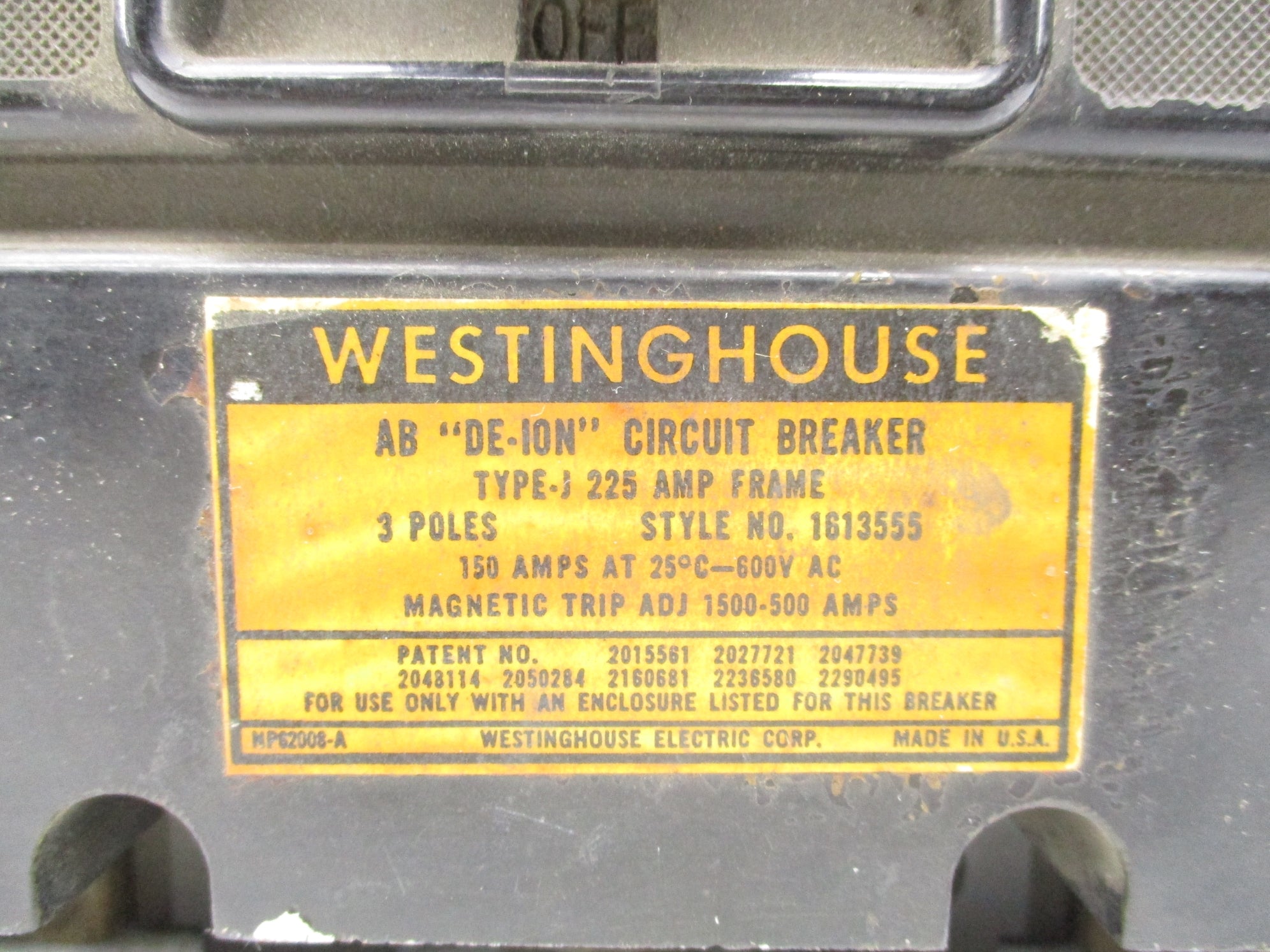 WESTINGHOUSE 1613555 150A NSNP
