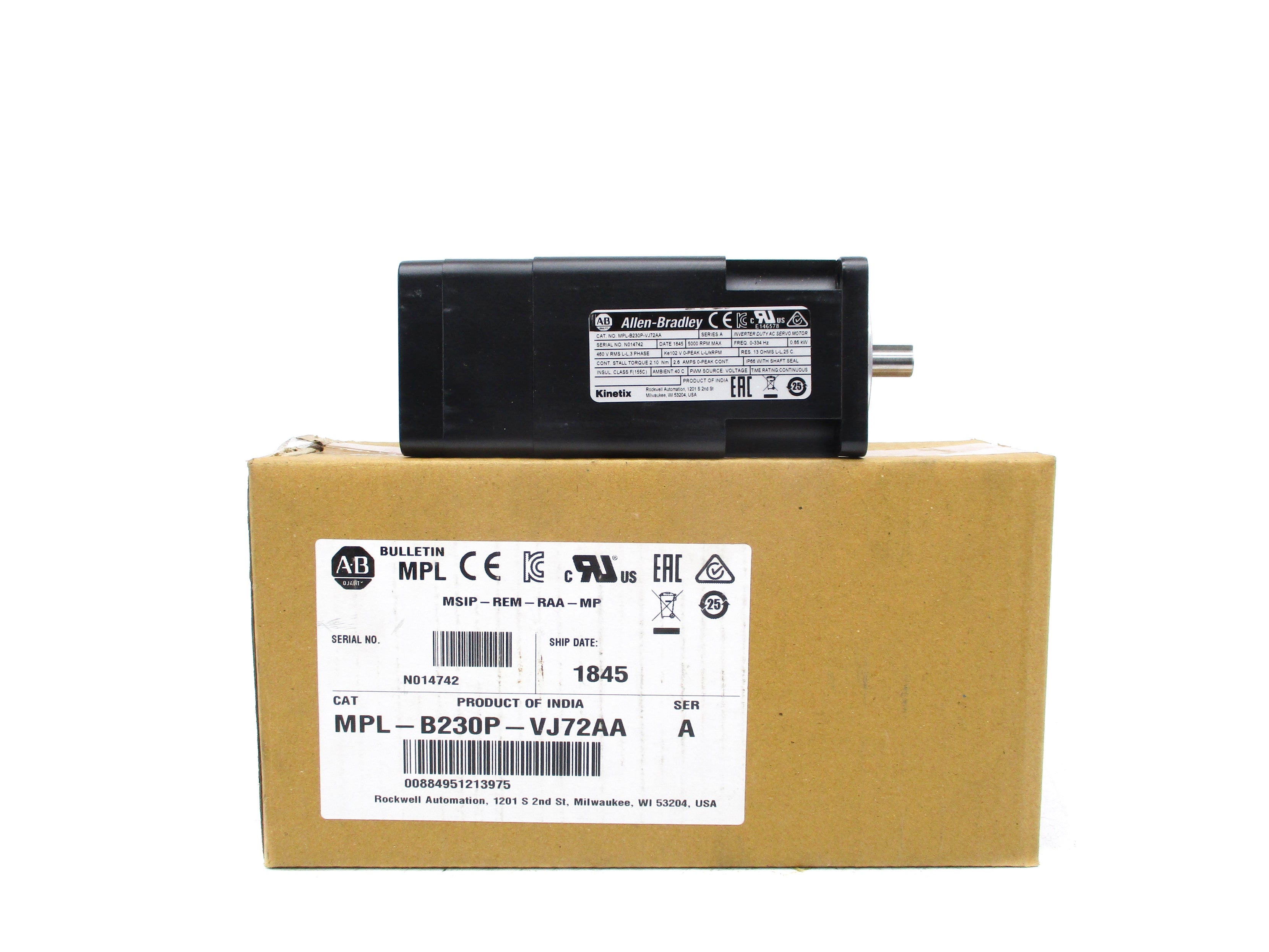 ALLEN BRADLEY MPL-B230P-VJ72AA SER. A NSMP