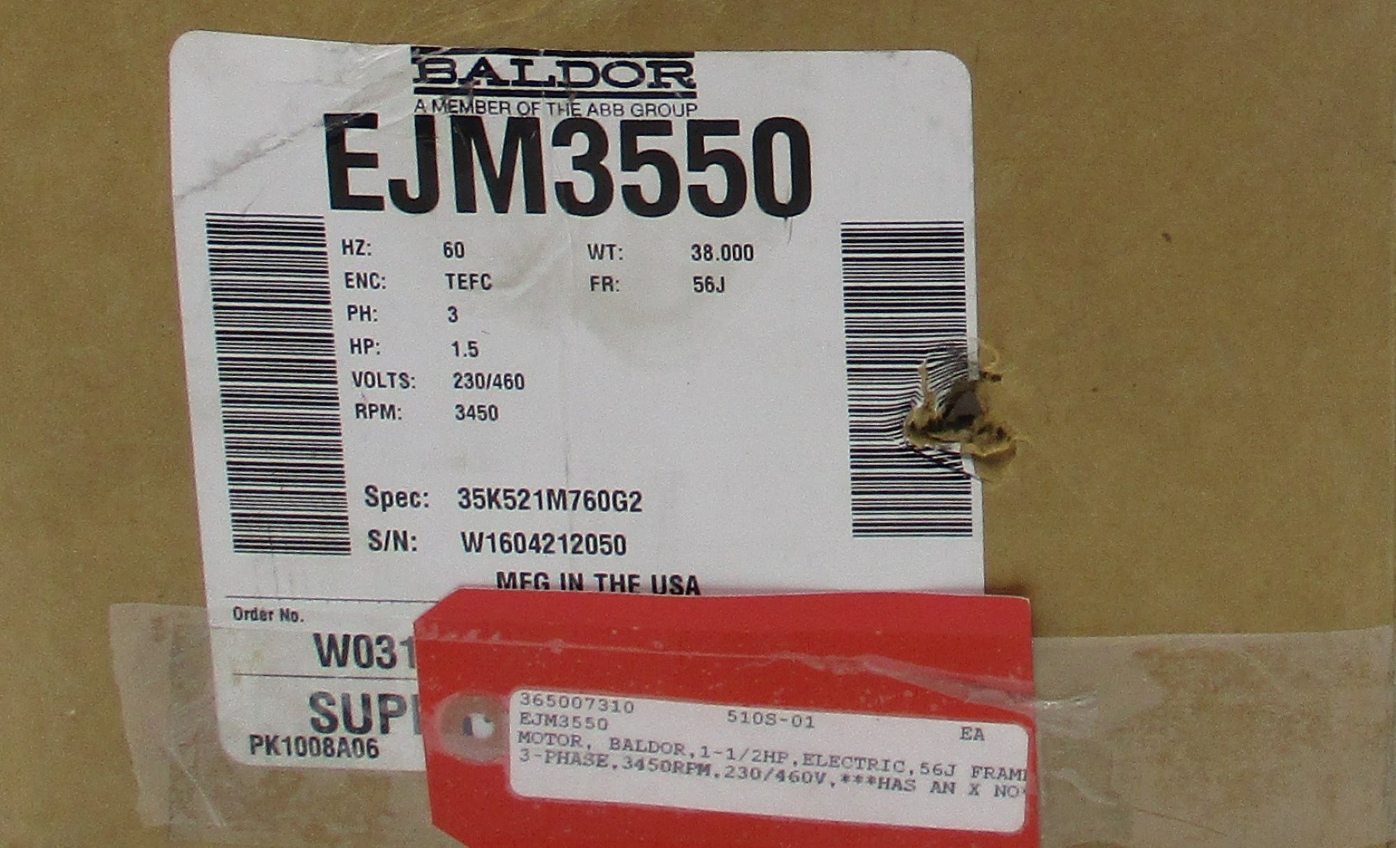 BALDOR EJM3550 NSMP