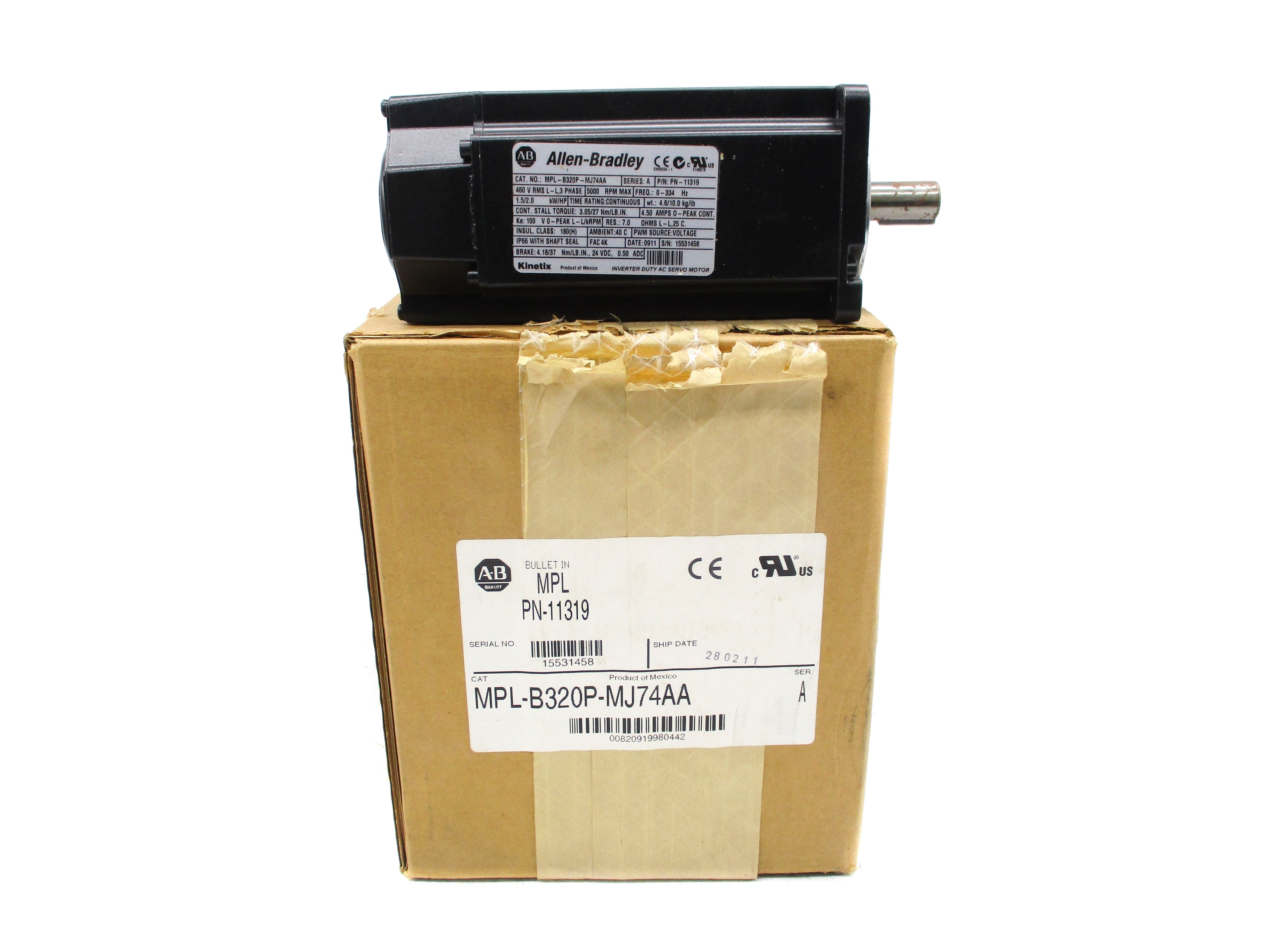 ALLEN BRADLEY MPL-B320P-MJ74AA SER. A NSMP