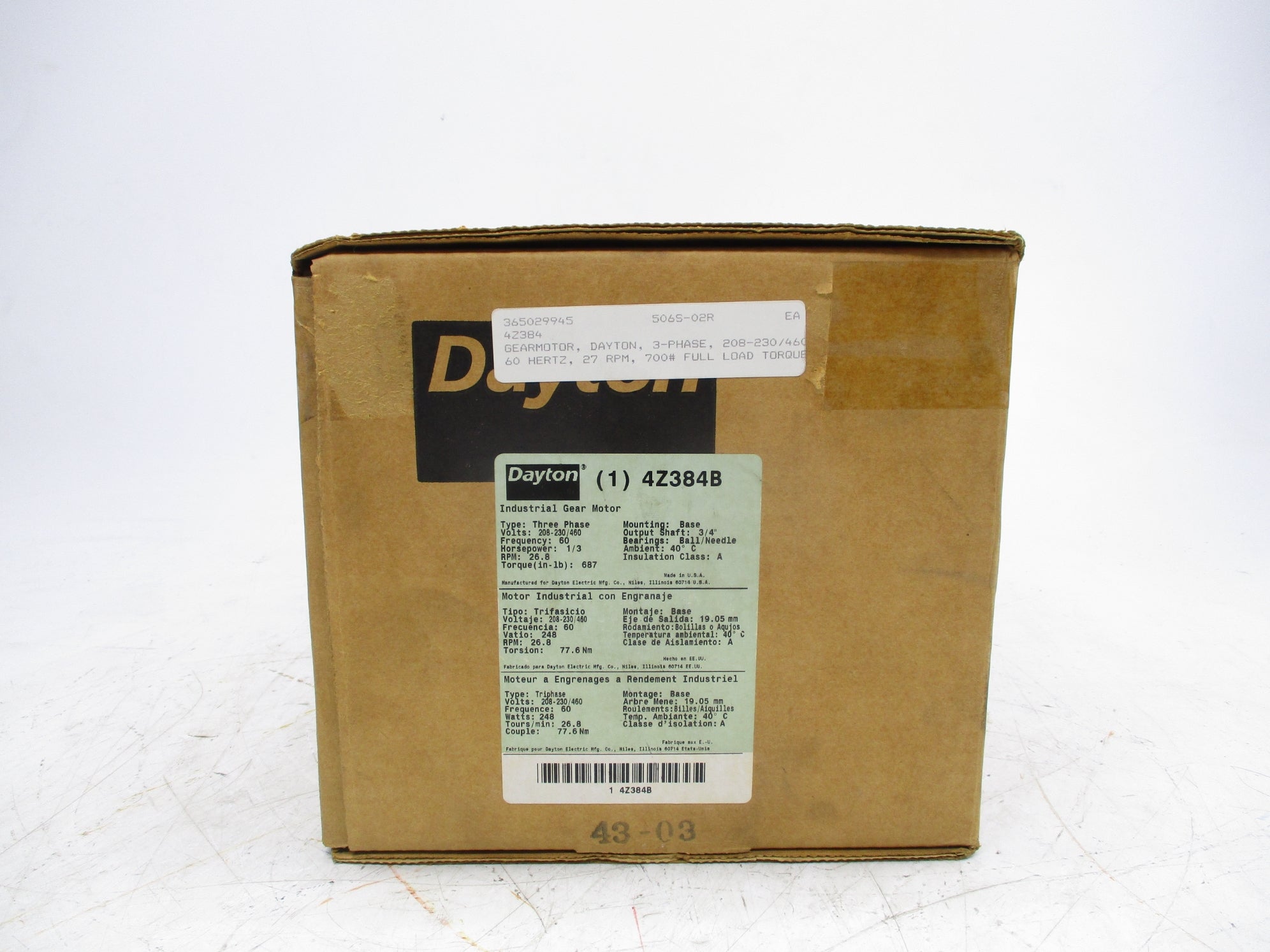 DAYTON 4Z384B NSMP